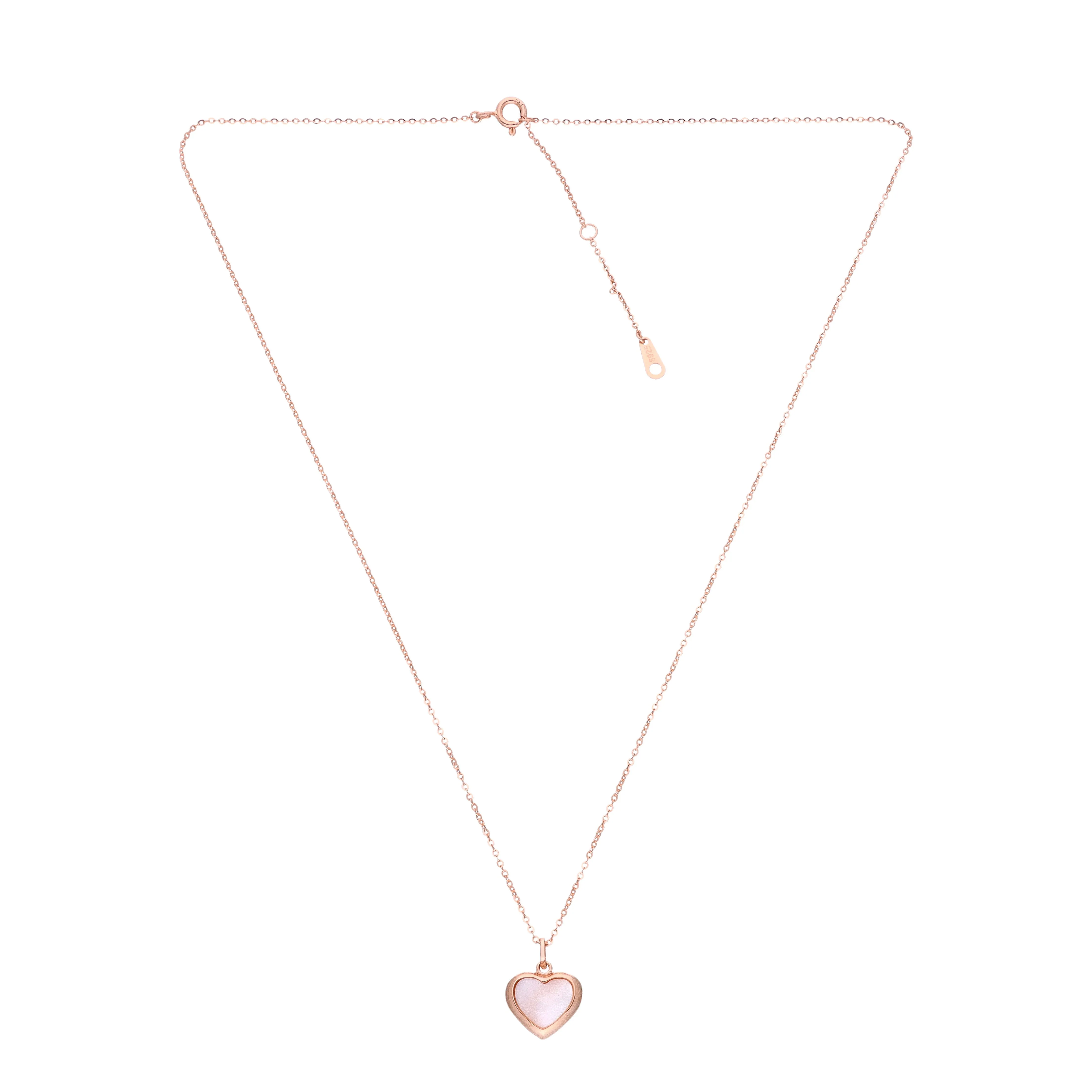 Minimalist Rose Gold Heart Pendant Necklace - Image 3