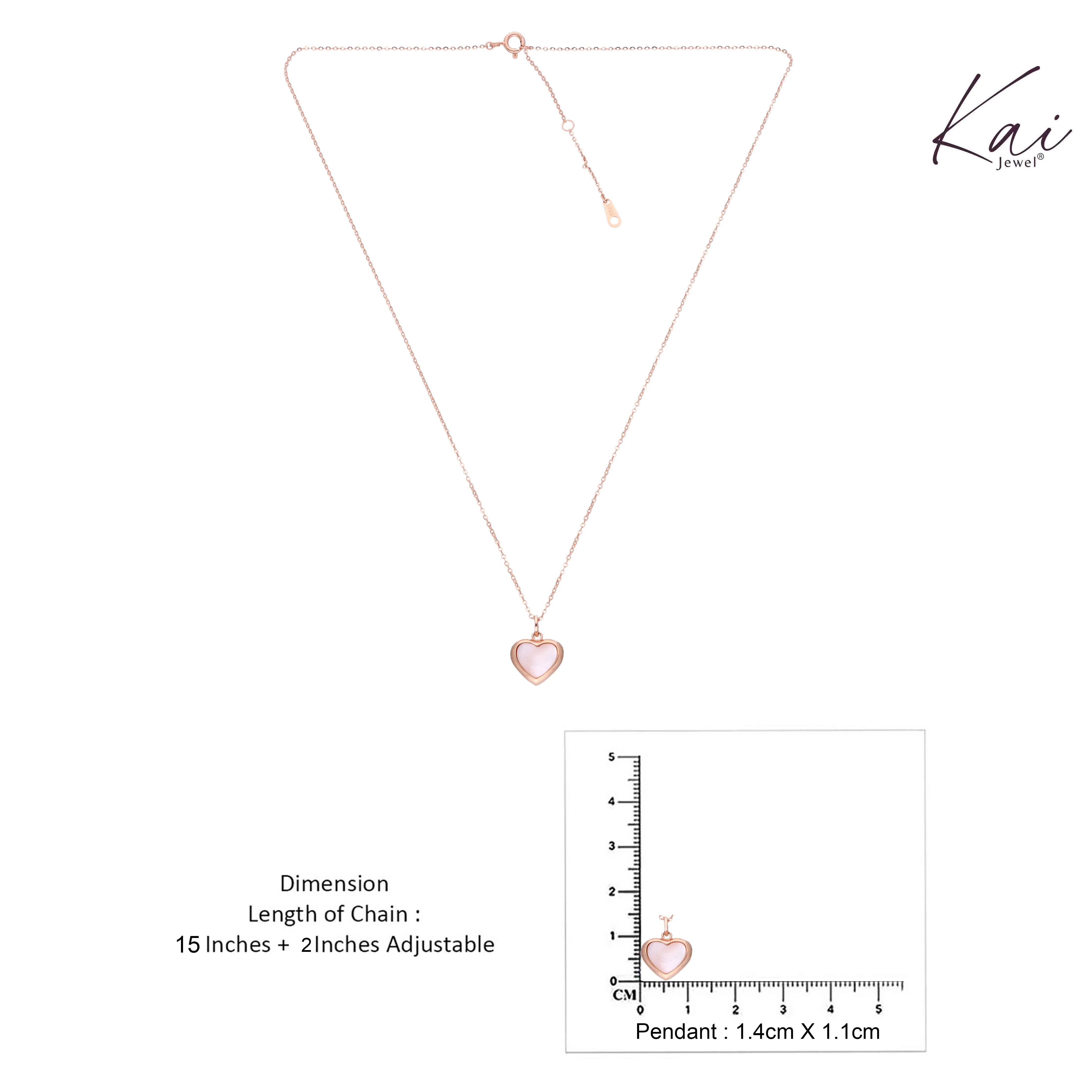 Minimalist Rose Gold Heart Pendant Necklace - Image 4