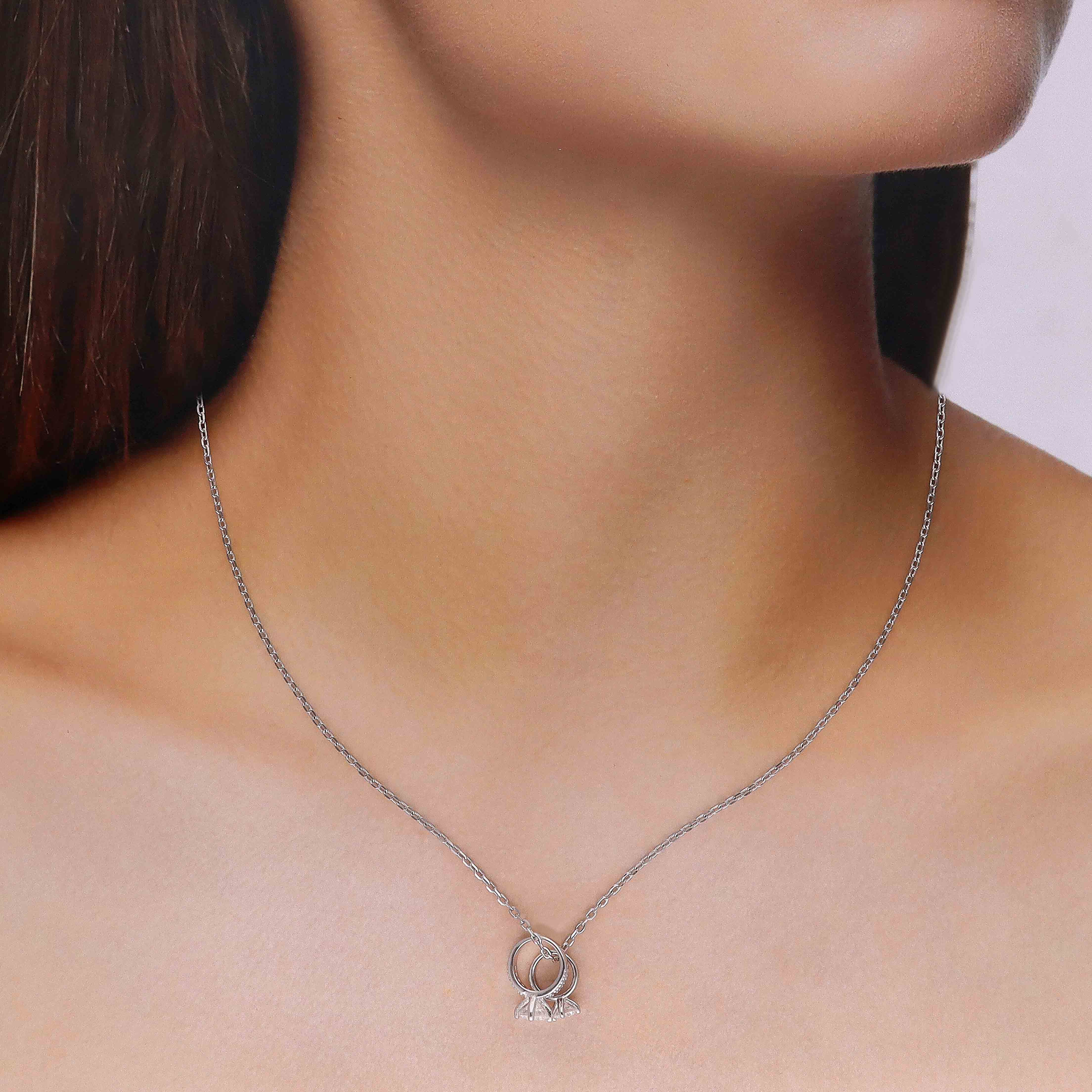 Eternal Love Double Ring Necklace - Image 3