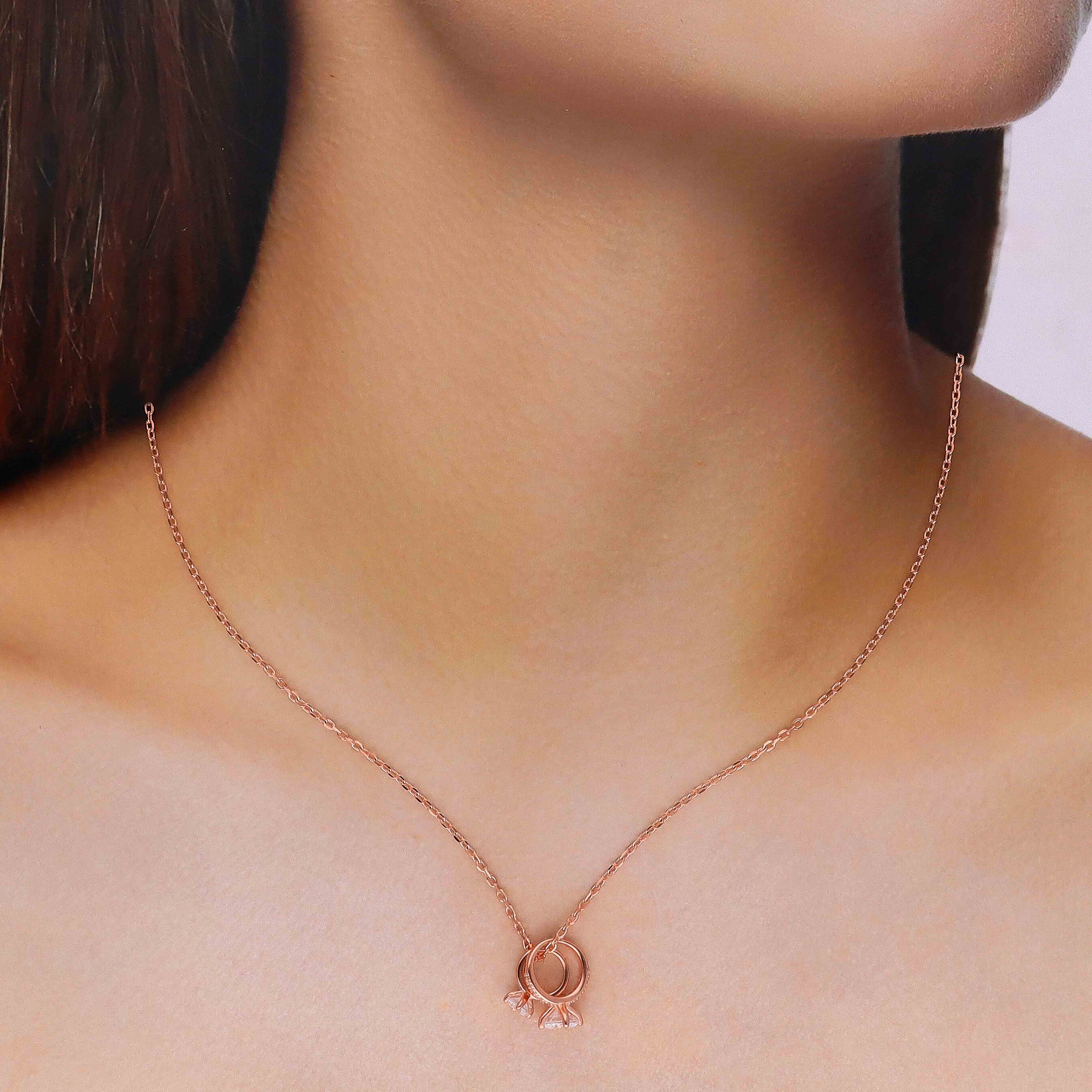 Eternal Love Double Ring Necklace - Image 4