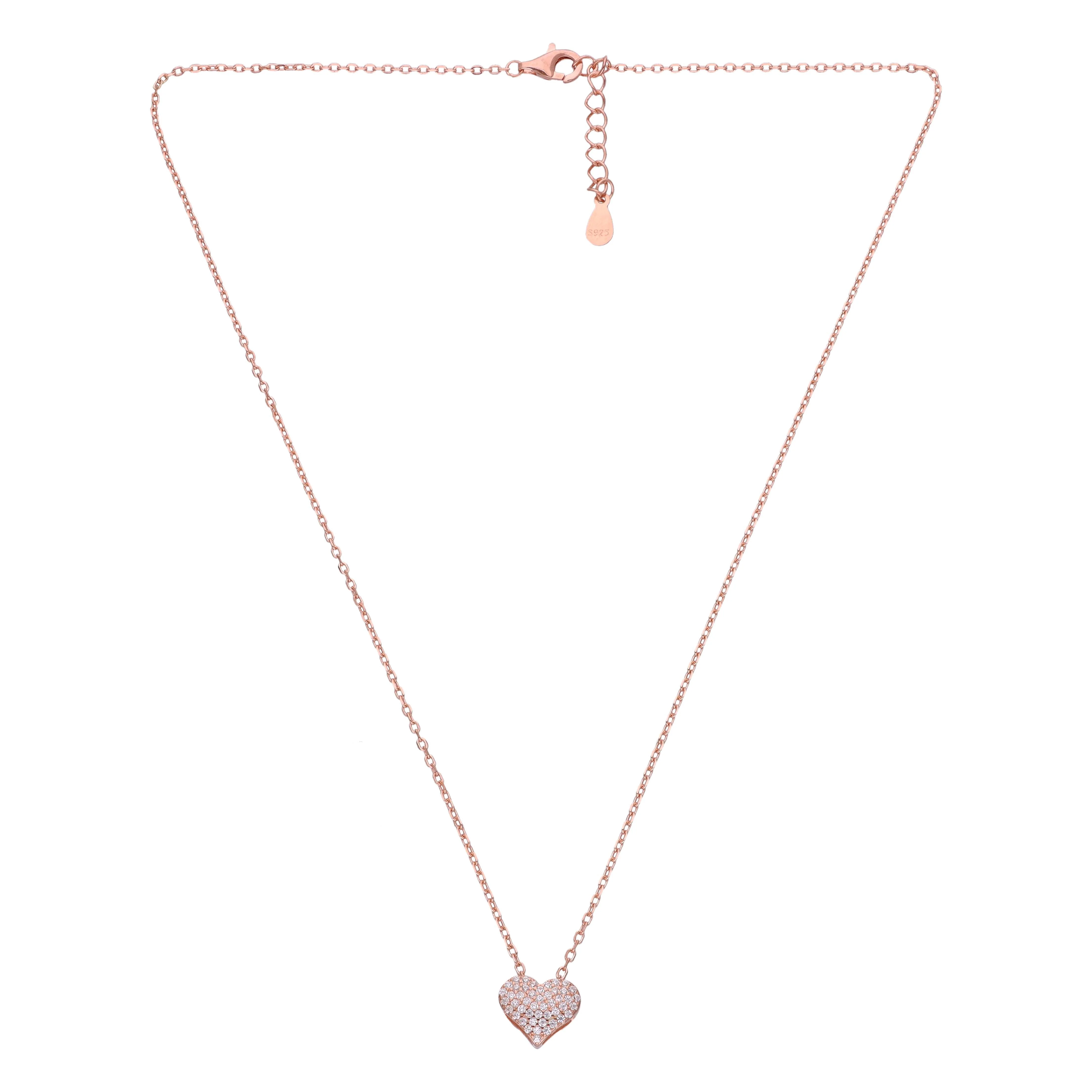 Silver Sparkling Heart Pendant Necklace - Image 5