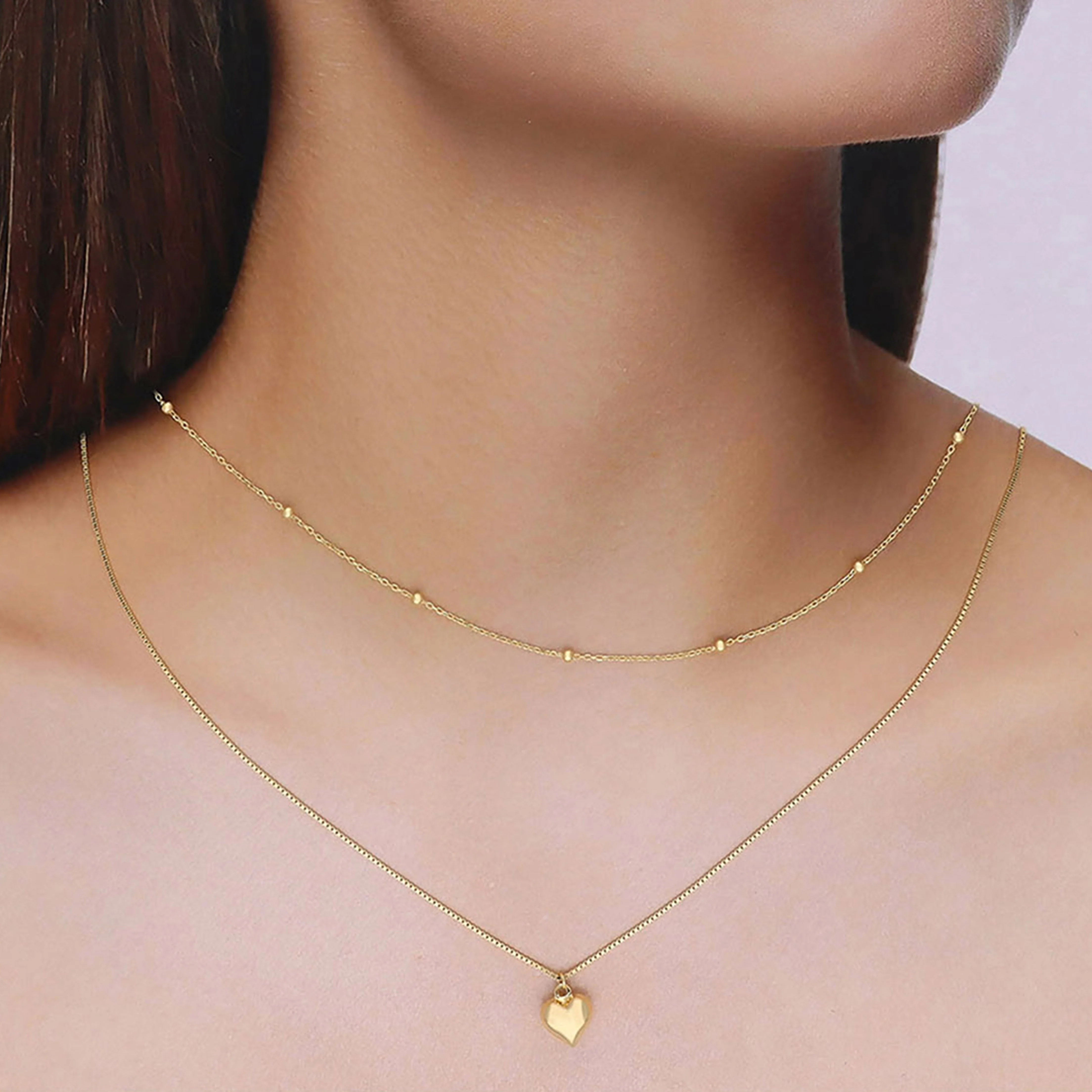 Sterling Heart Two Layered Necklace - Image 4