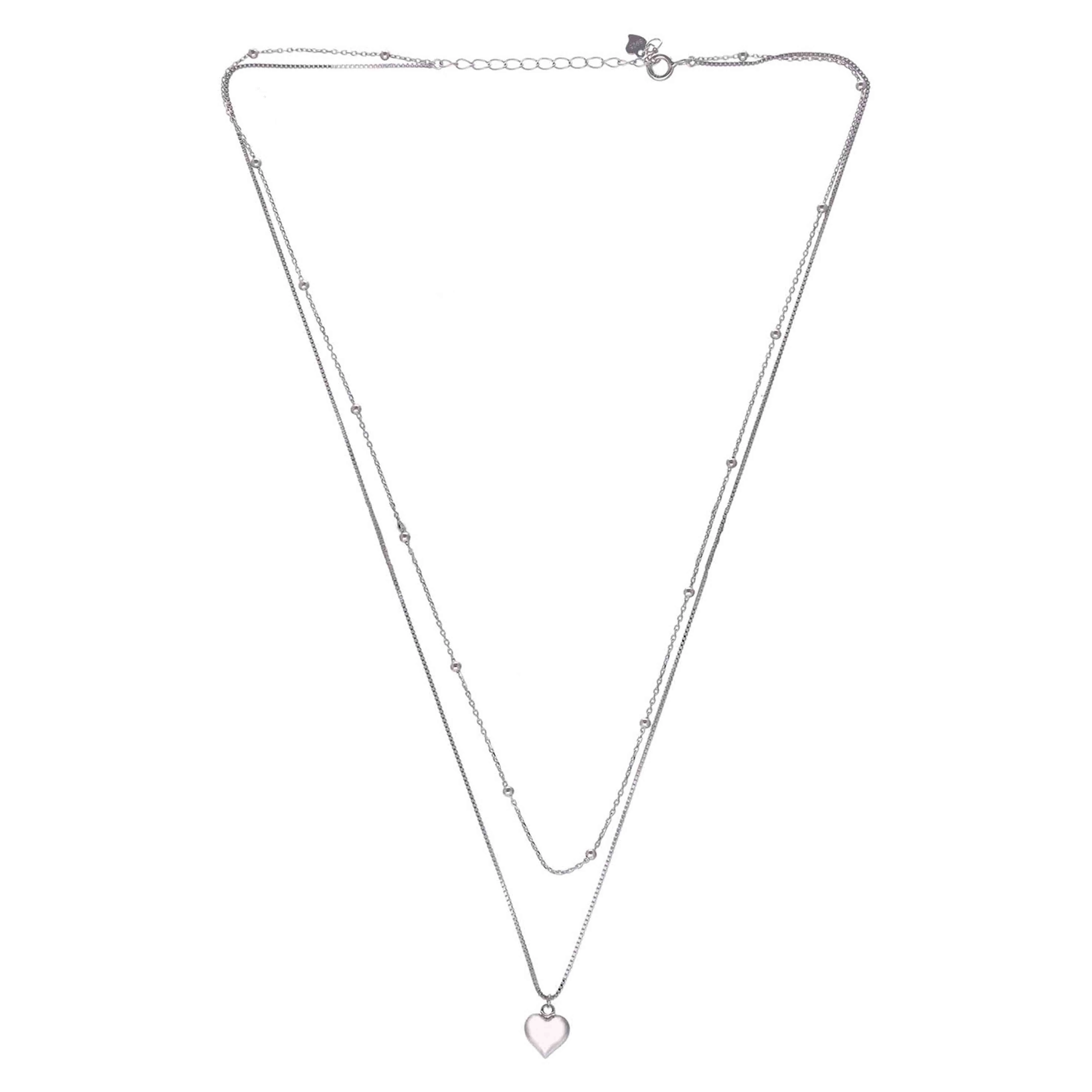 Sterling Heart Two Layered Necklace - Image 5