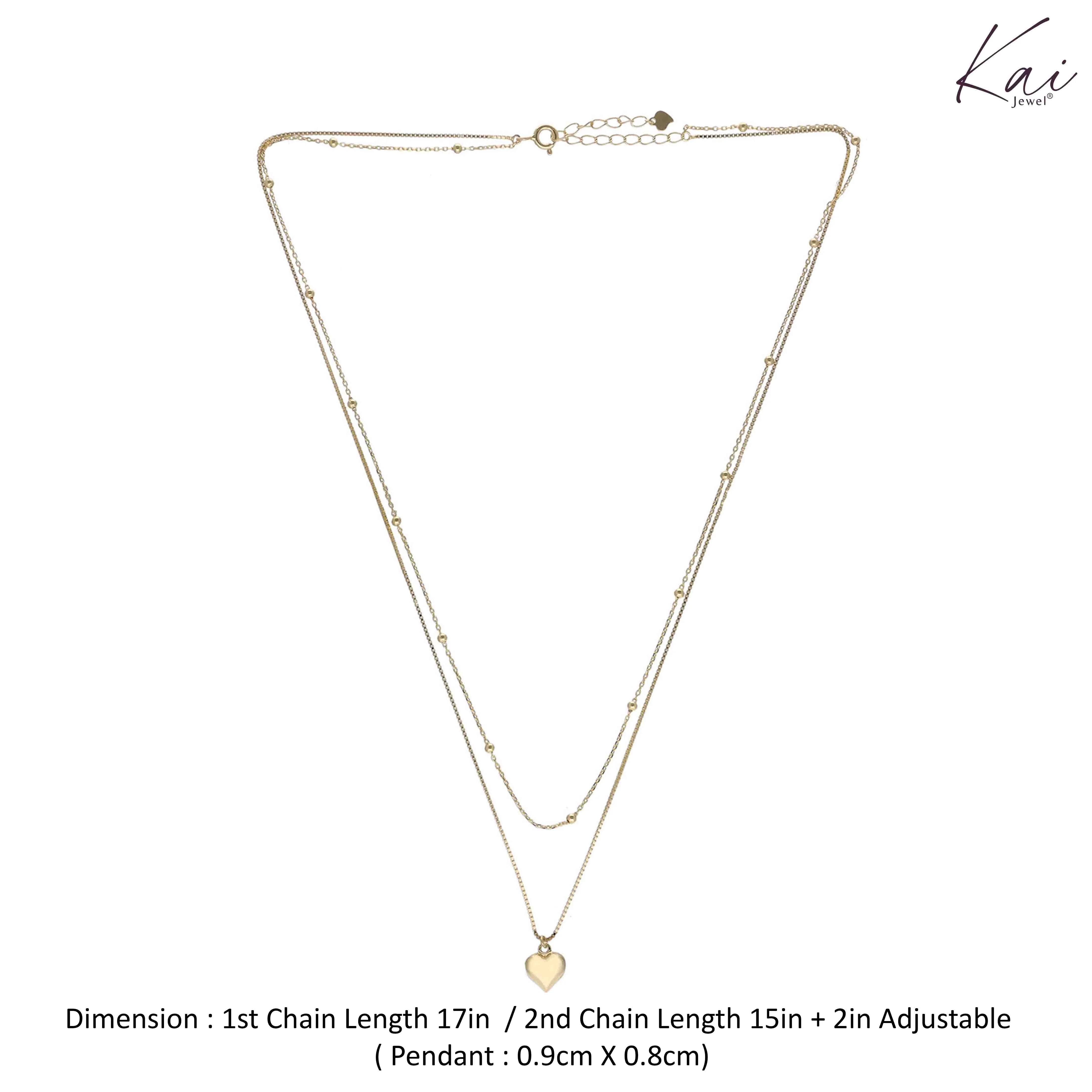 Sterling Heart Two Layered Necklace - Image 6