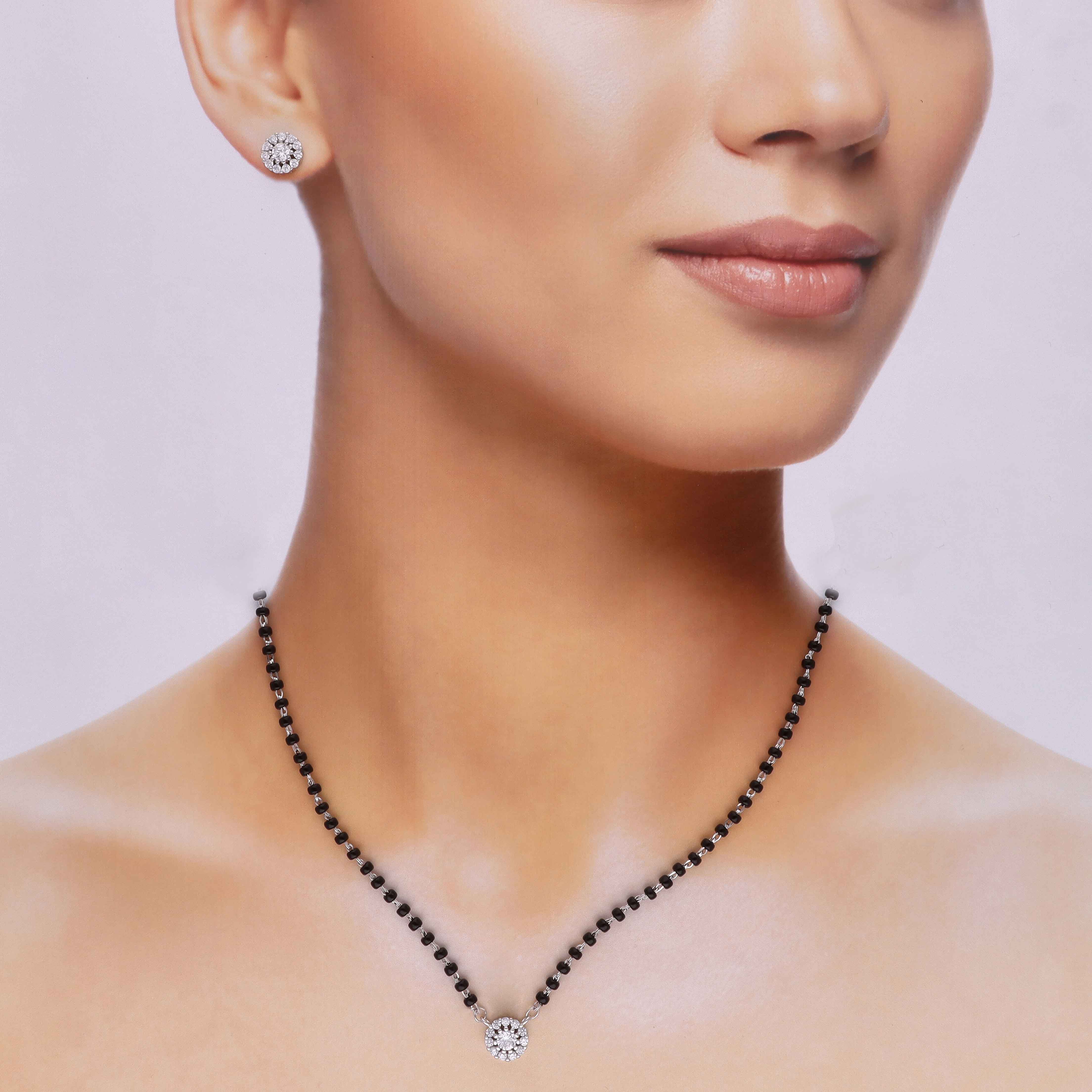 Classic Solitaire Silver Mangalsutra - Image 3