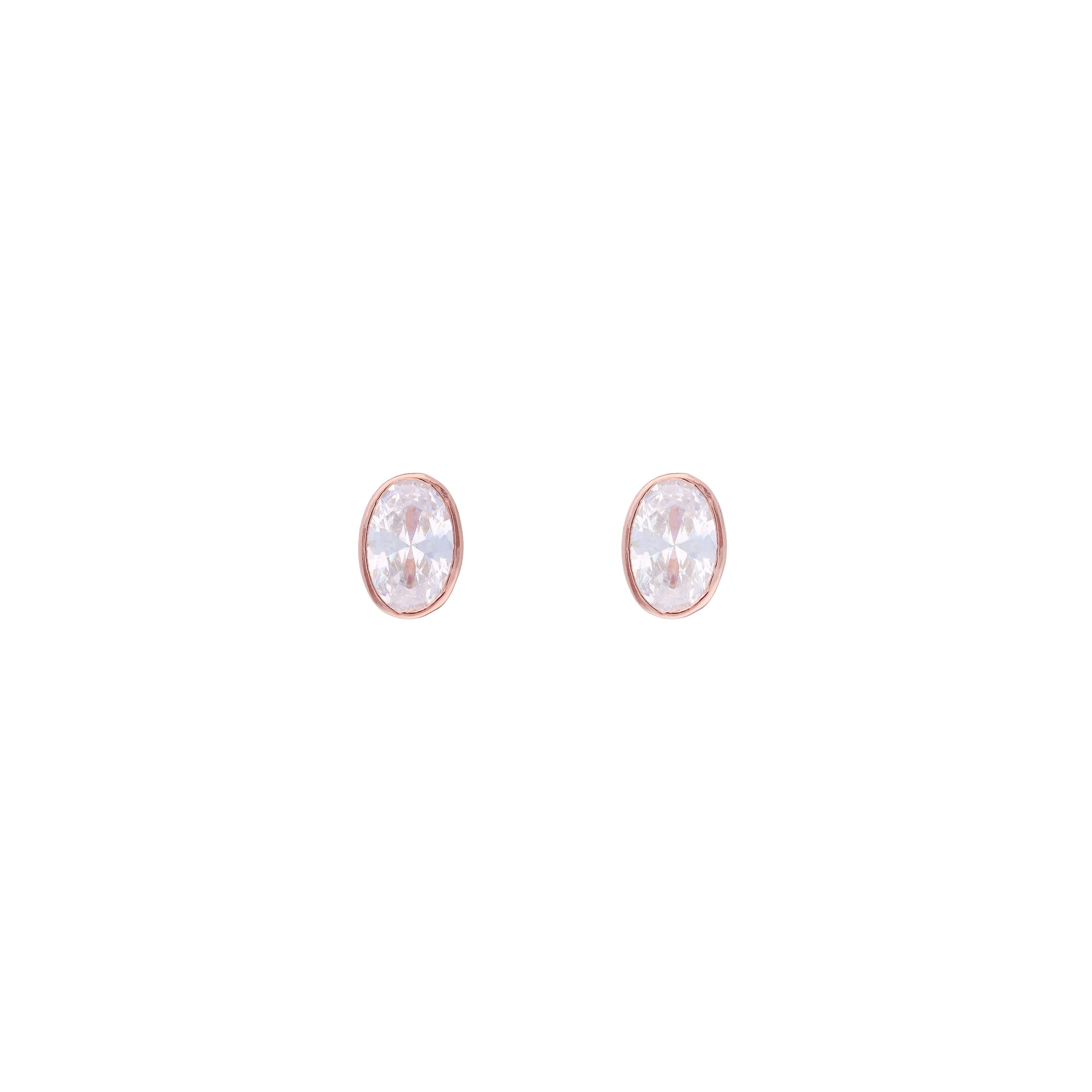 Oval Orbits Casual Silver Studs Earrings - Image 4