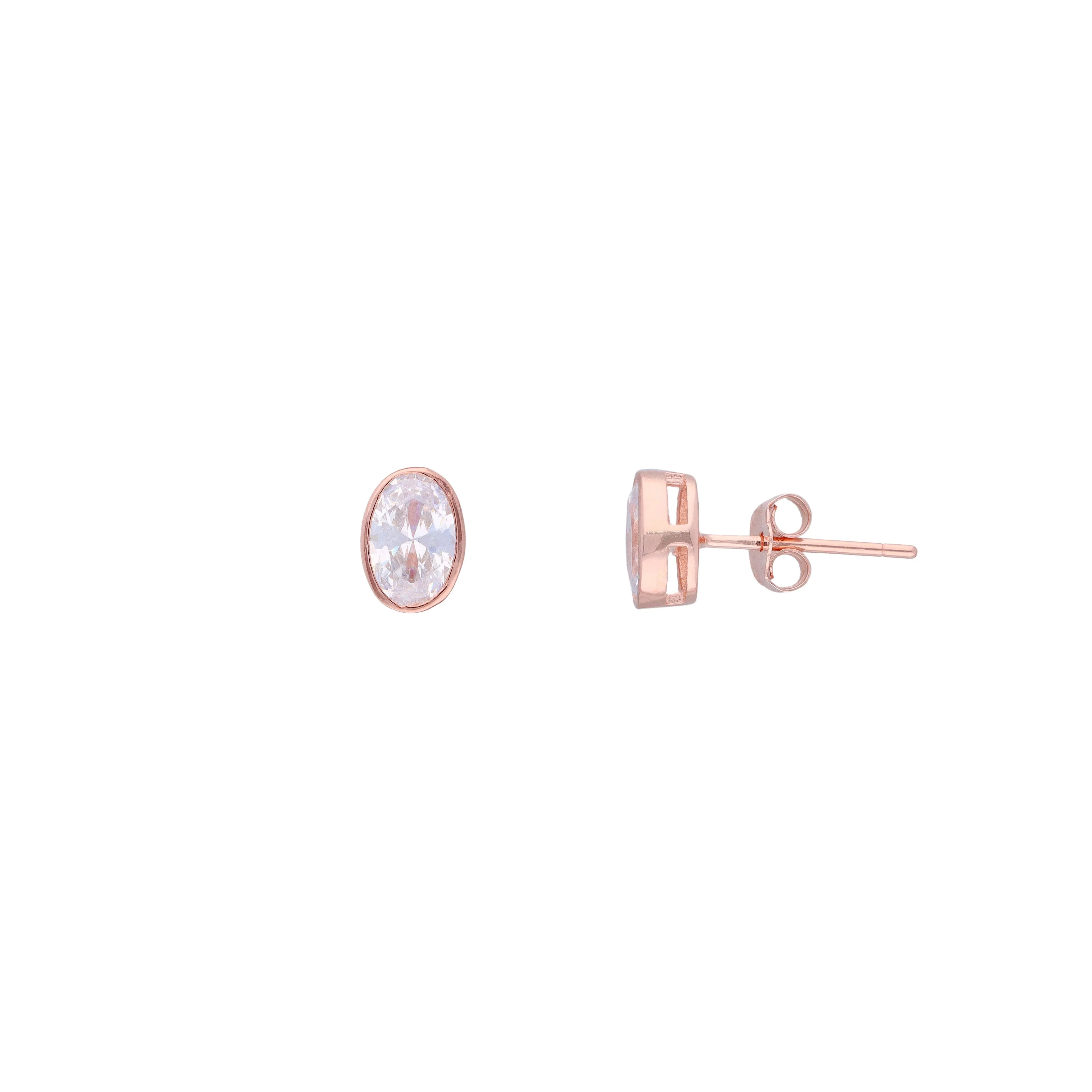 Oval Orbits Casual Silver Studs Earrings - Image 6