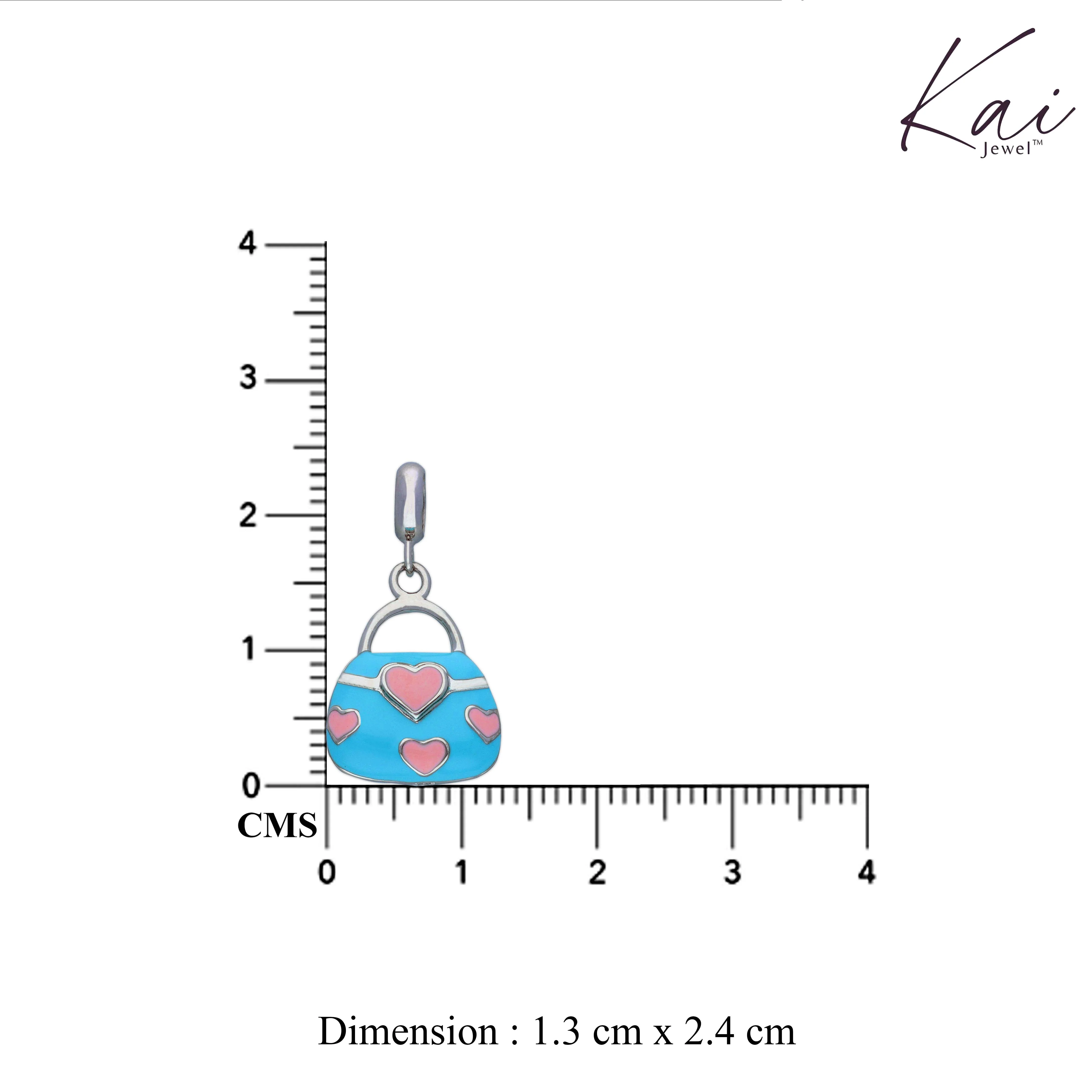 Sterling Handbag Blue Silver Charm Pendant - Image 3