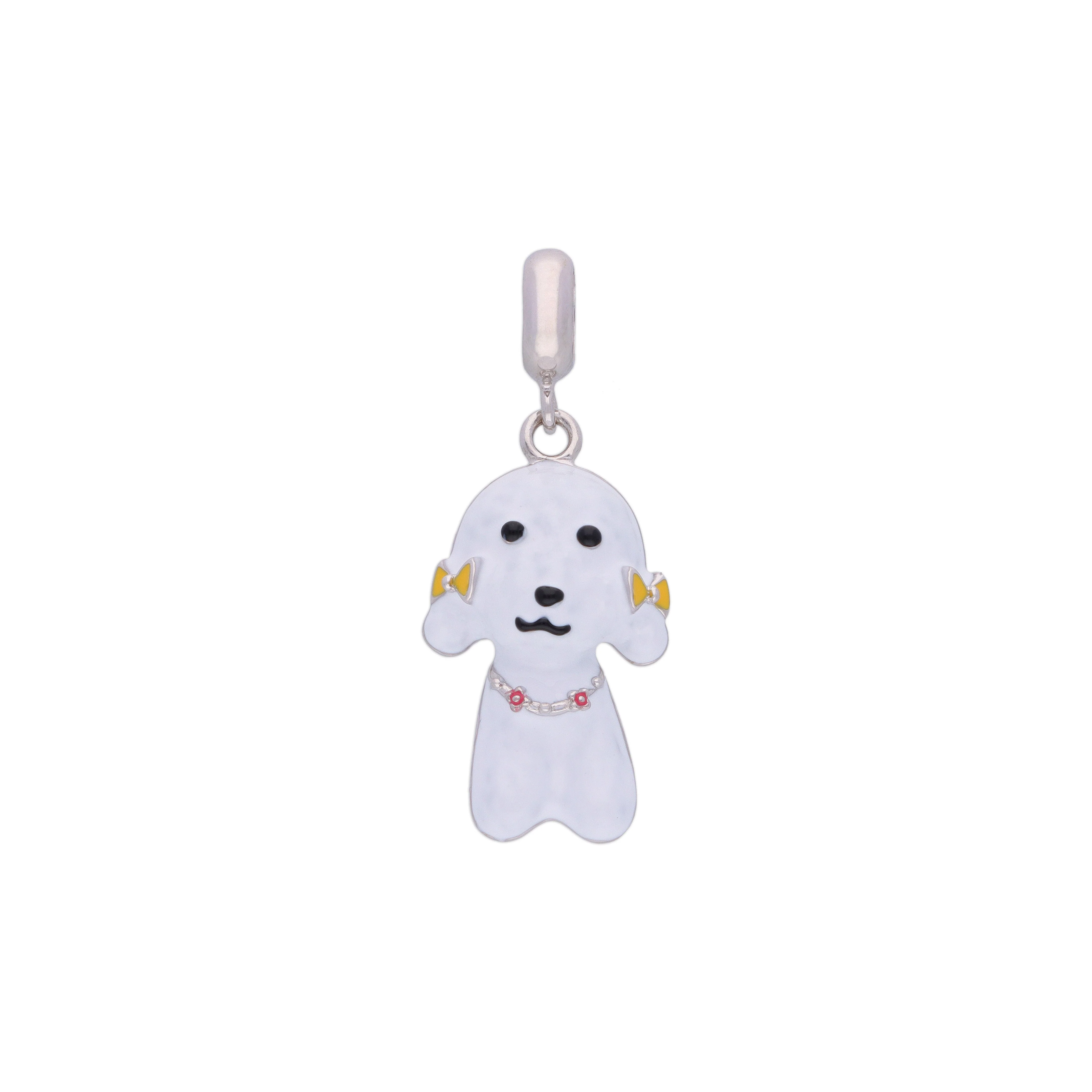 Sterling Puppy White Silver Charm Pendant - Image 3