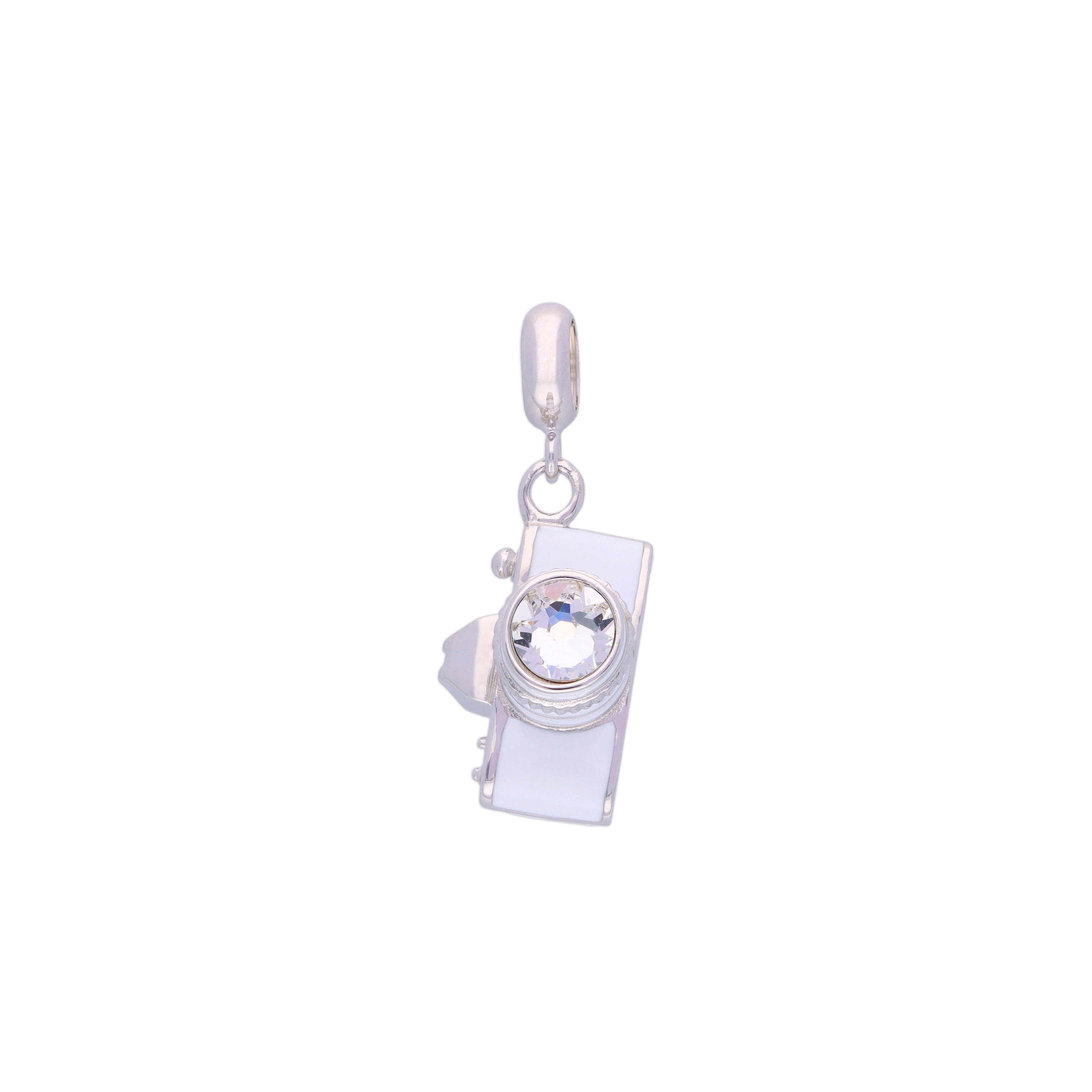 Sterling Camera Black Silver Charm Pendant - Image 4