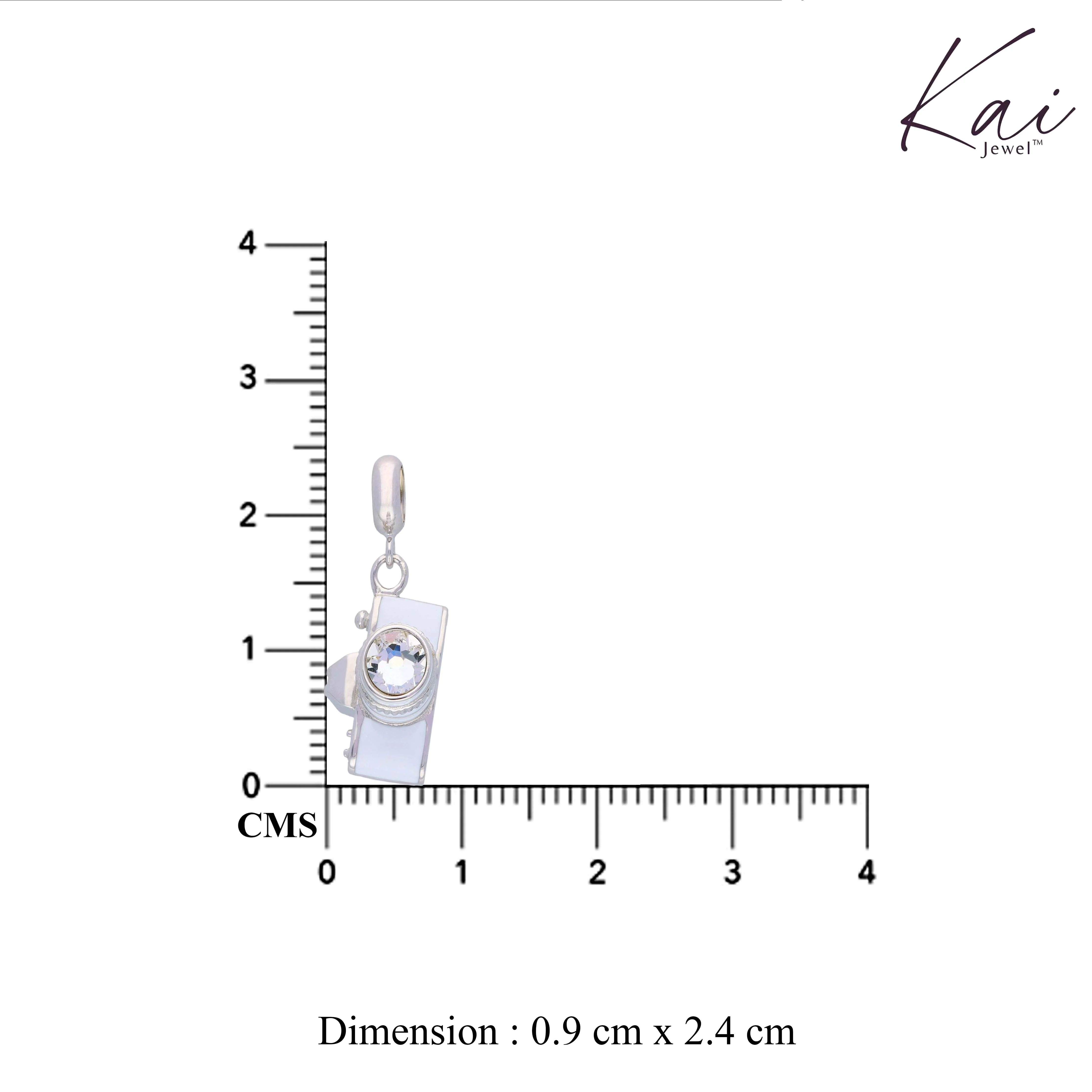 Sterling Camera Black Silver Charm Pendant - Image 5