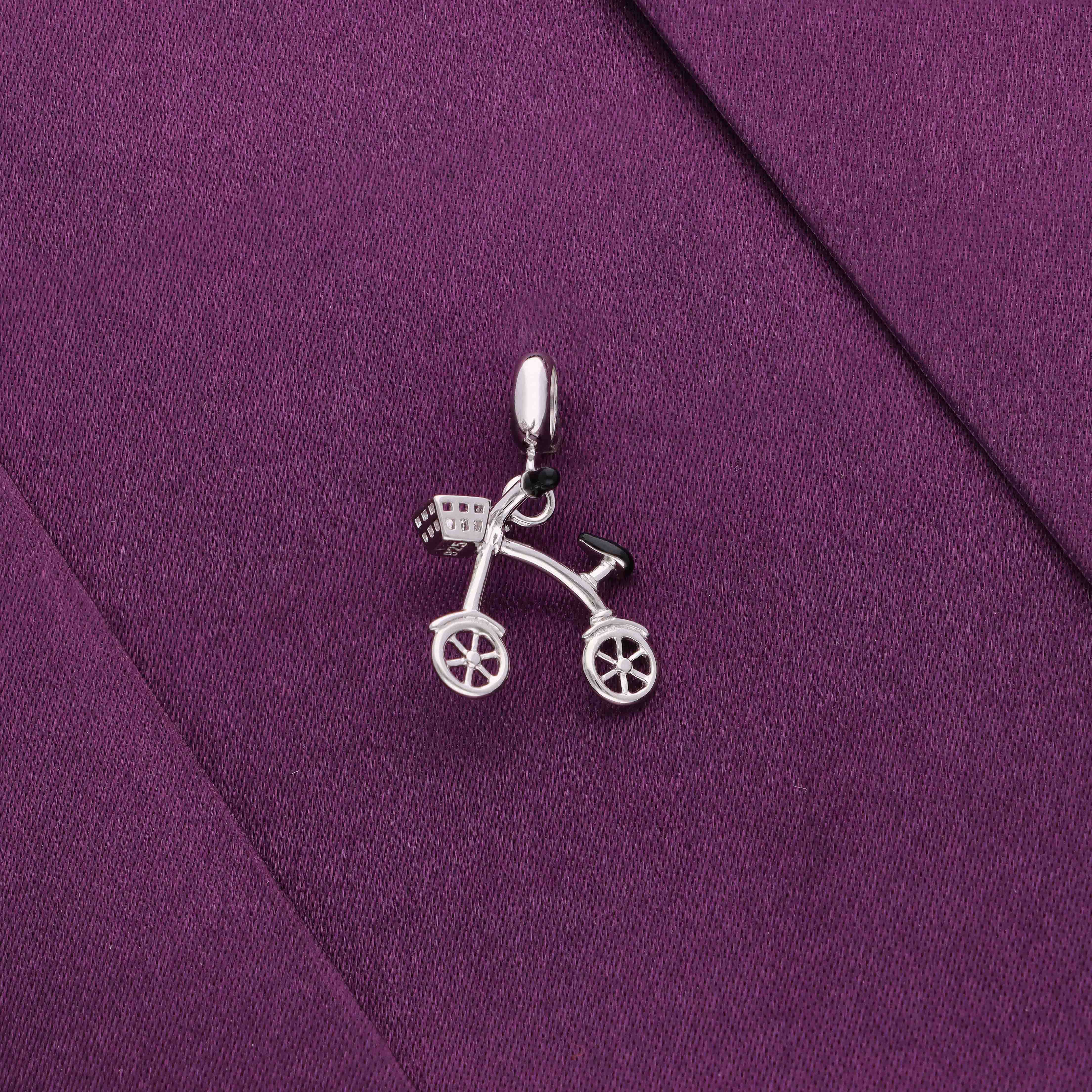 Bicycle Silver Charm Pendant - Image 2