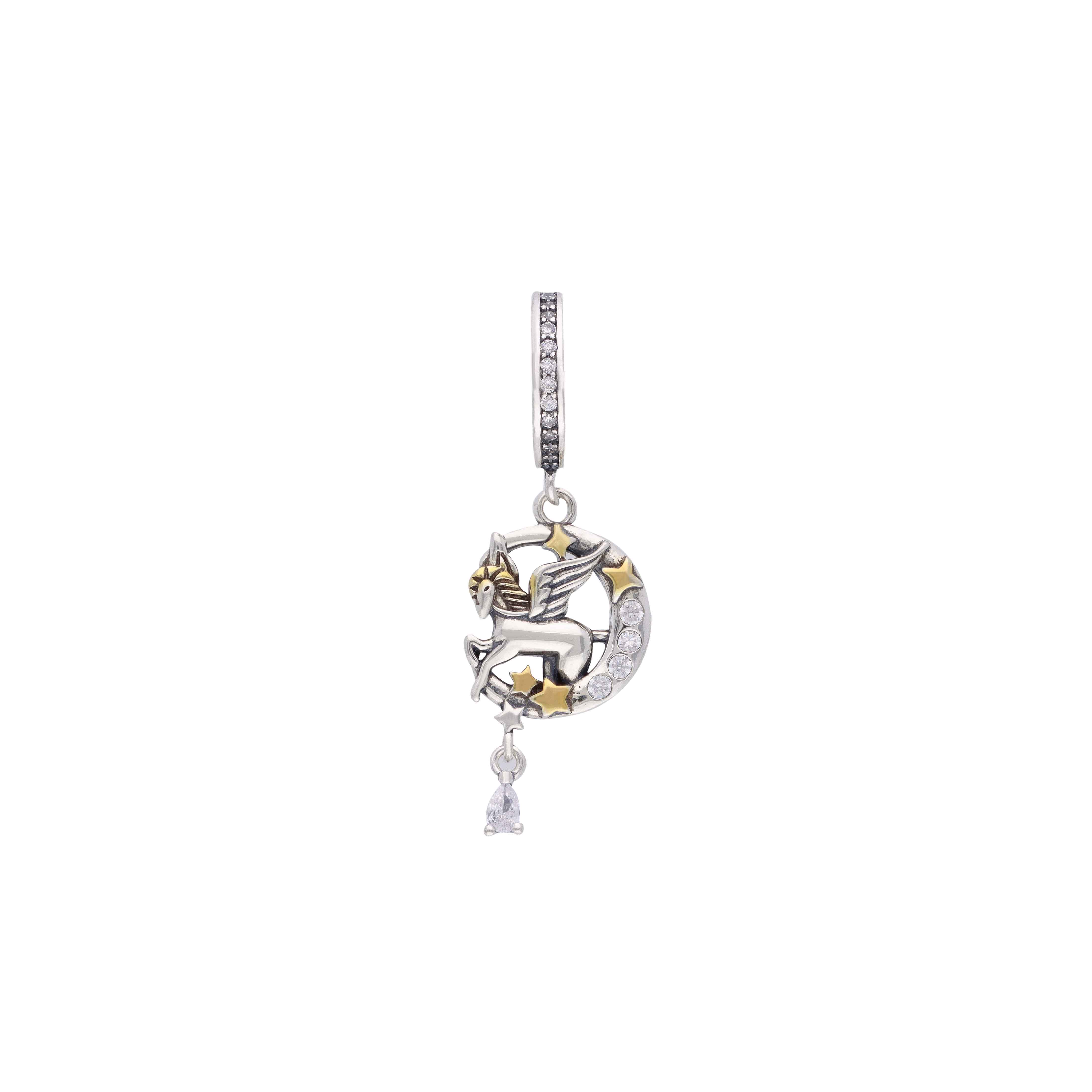 Stunning Unicorn Silver Charm Pendant - Image 2