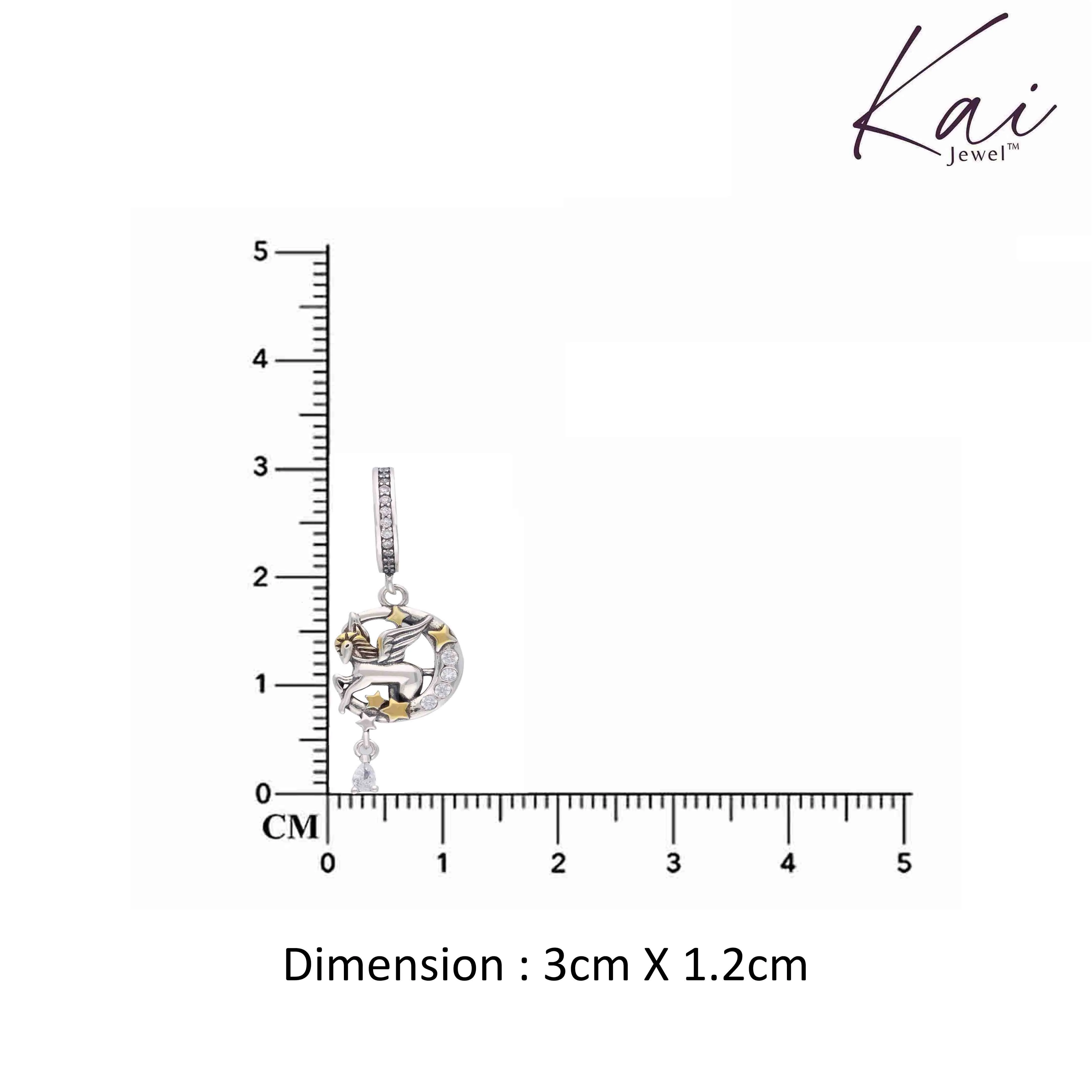Stunning Unicorn Silver Charm Pendant - Image 3