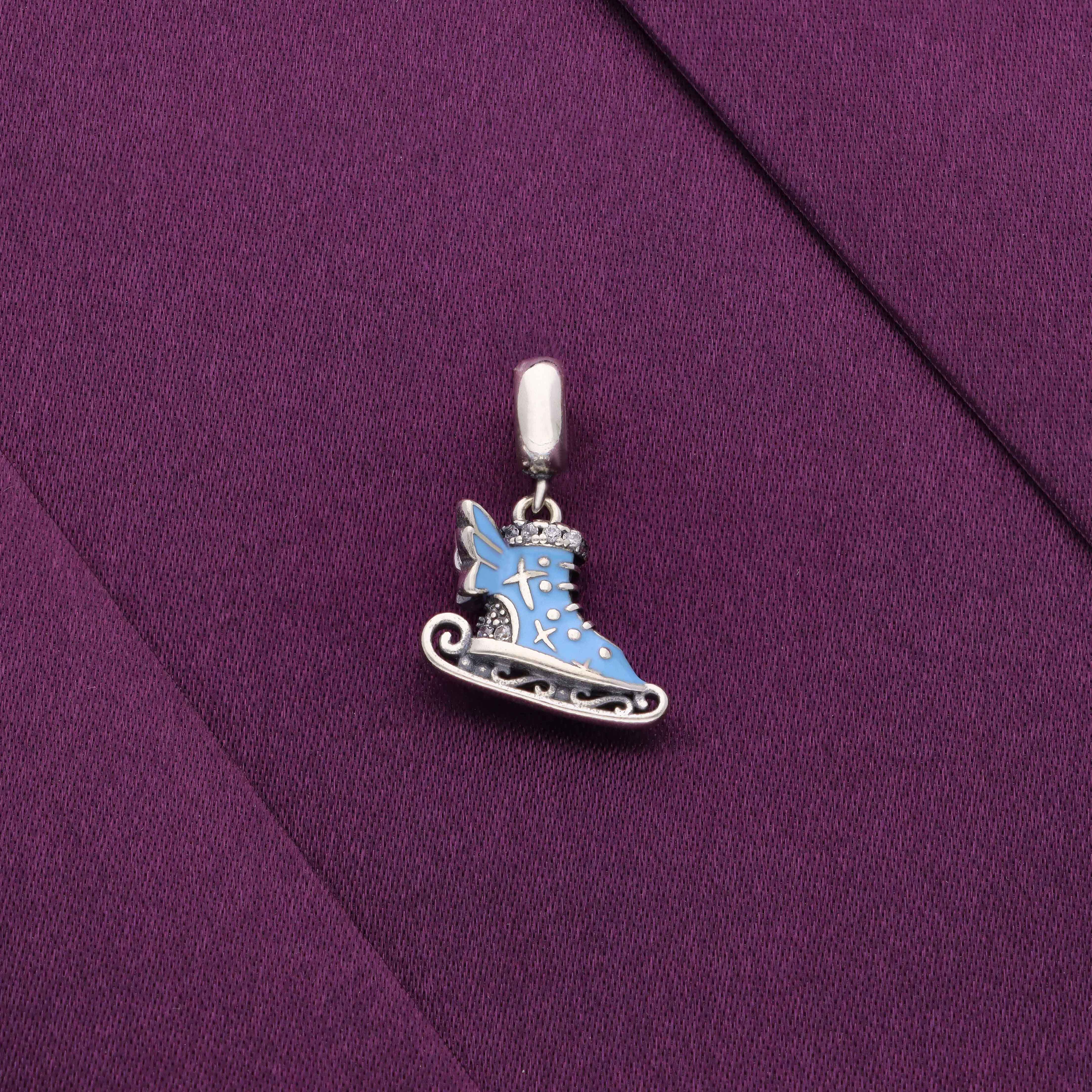 Silver Skateboard Charm Pendant - Image 2