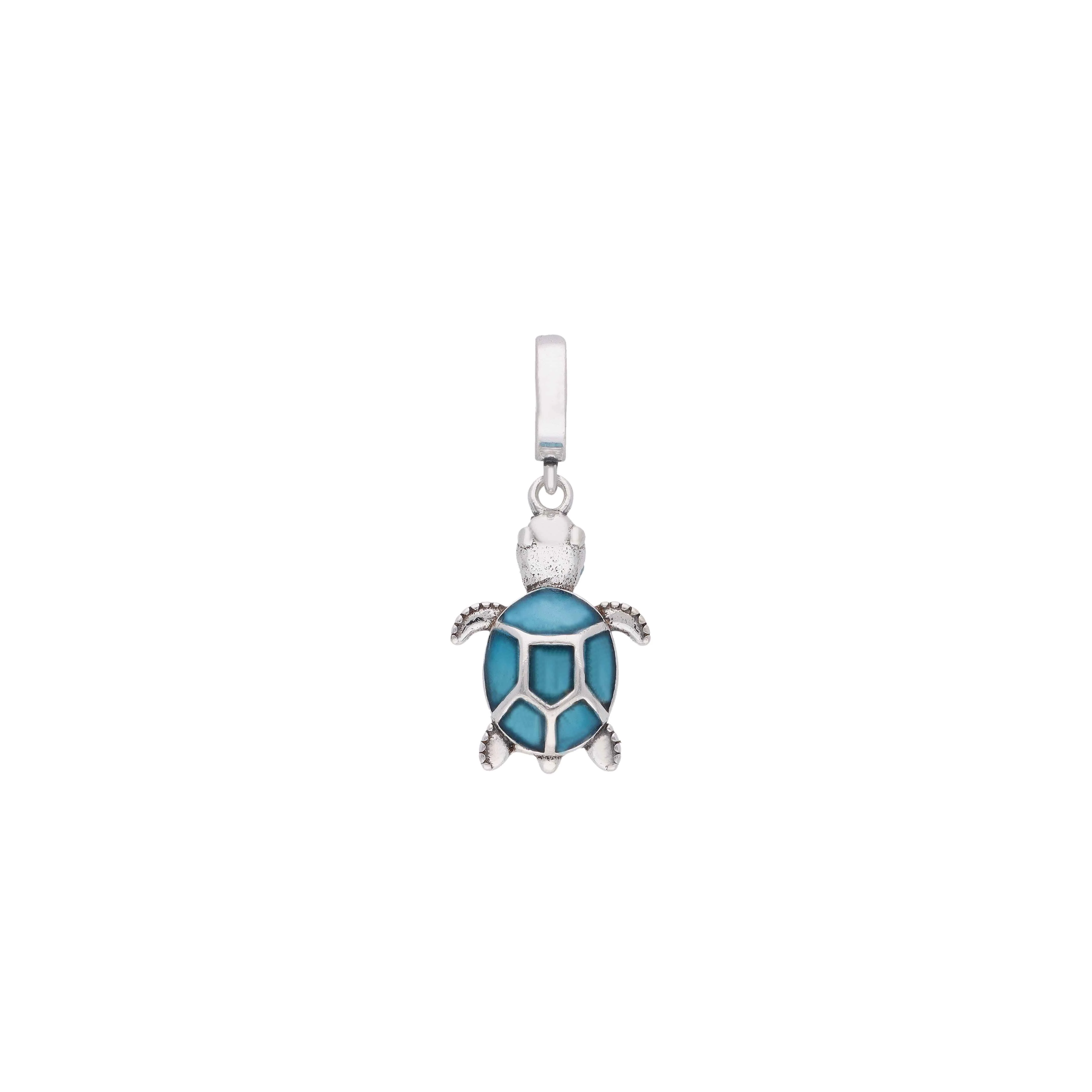 Turtle Tranquility Silver Charm Pendant - Image 2