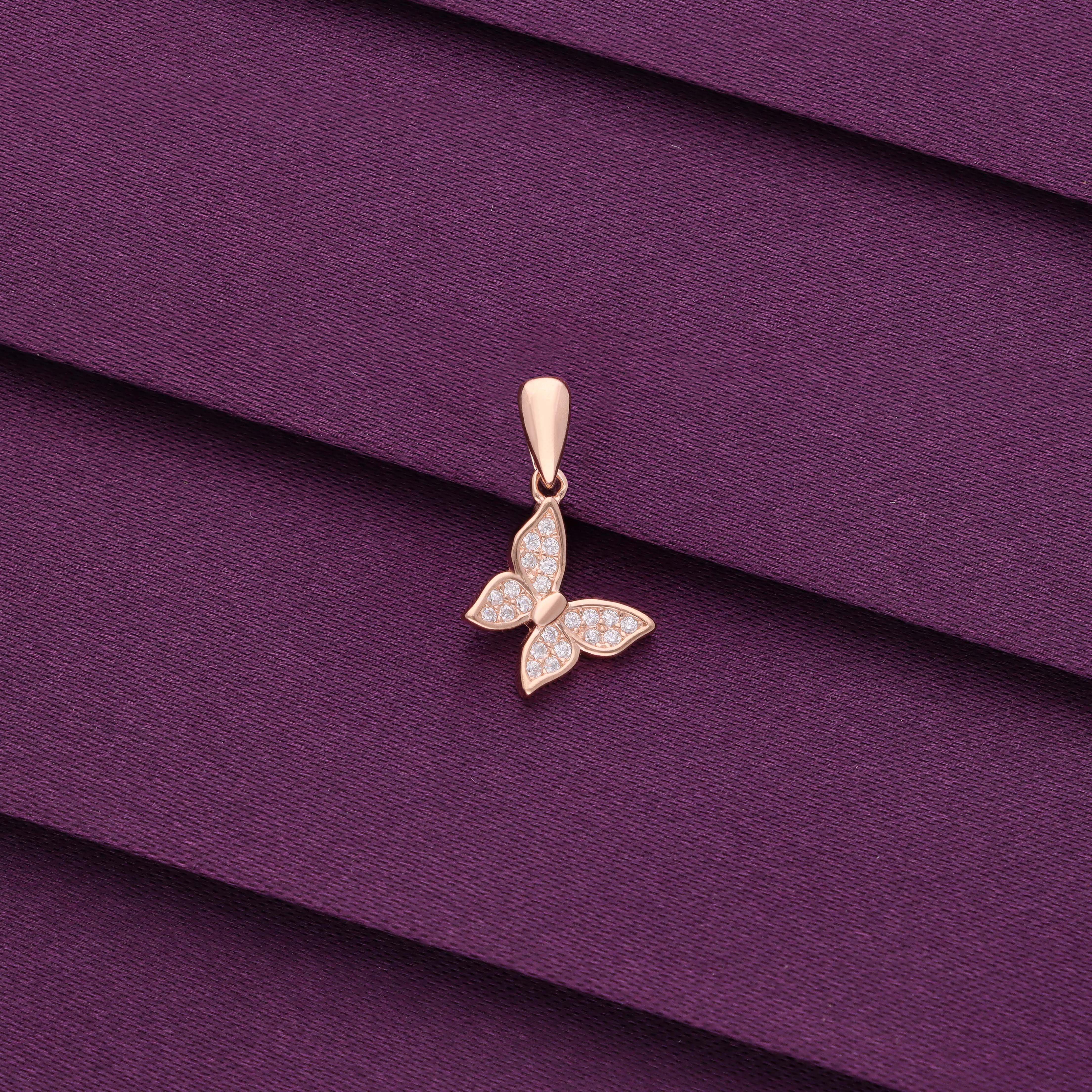 Sterling Silver Minimalistic Butterfly Pendant - Image 2