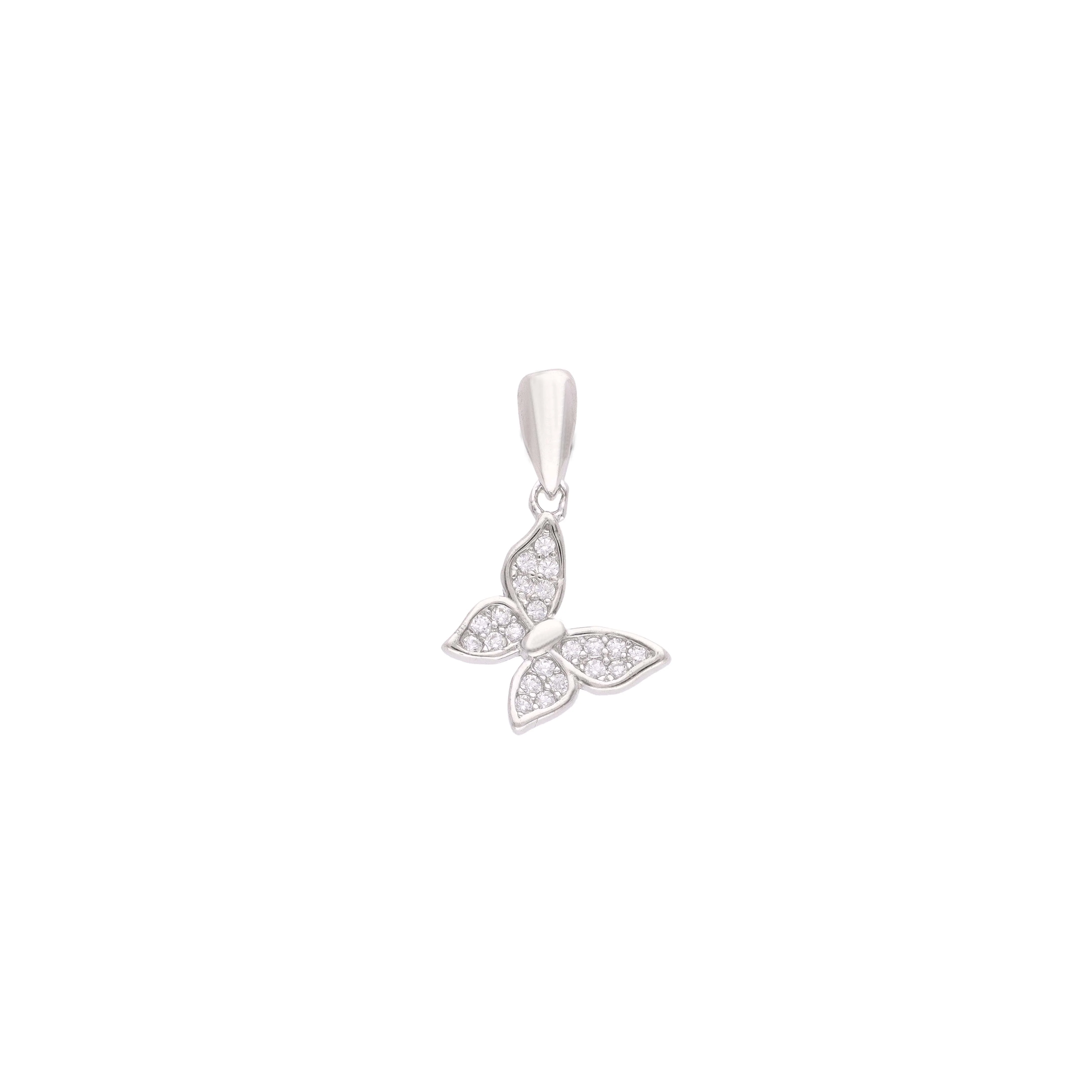 Sterling Silver Minimalistic Butterfly Pendant - Image 3