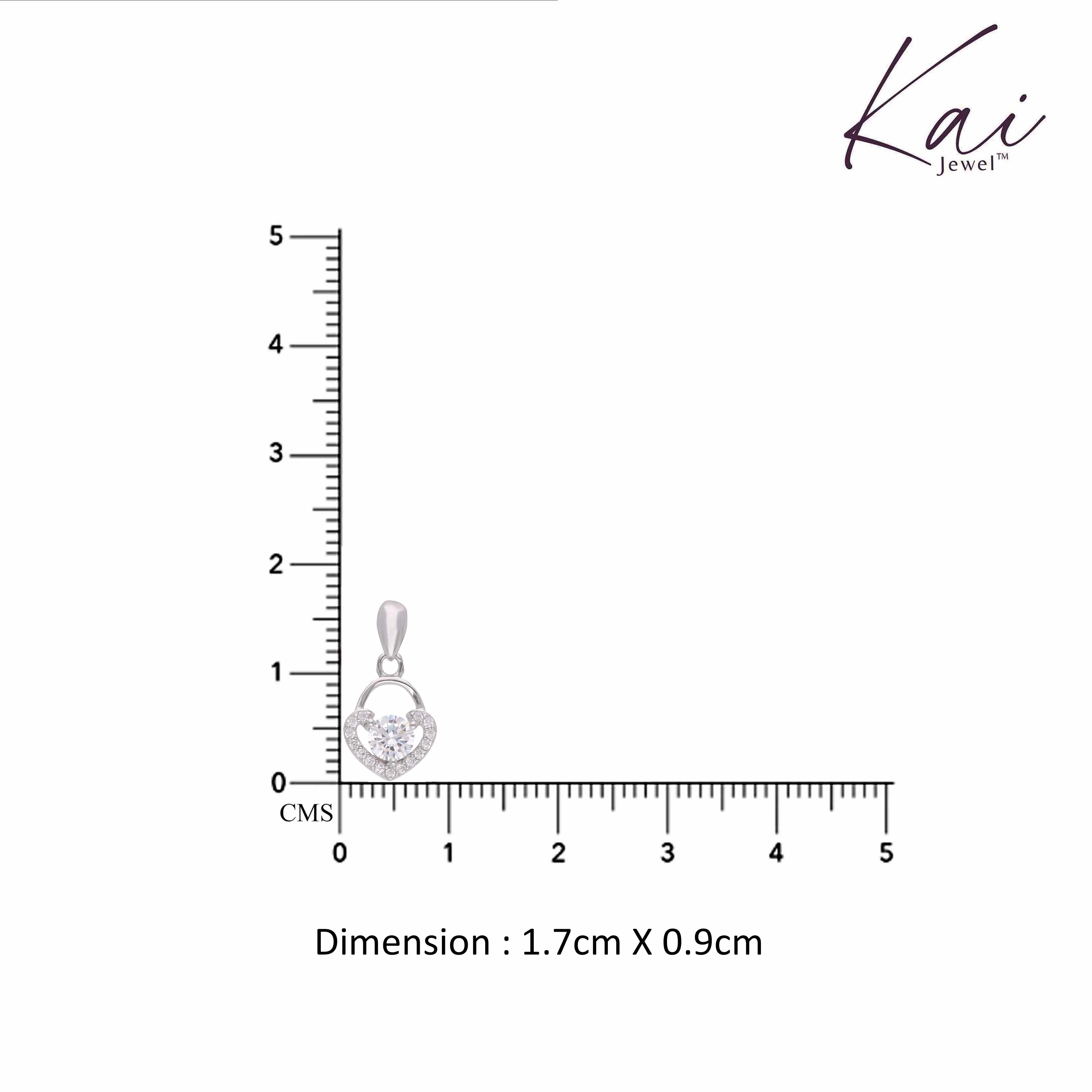 Chic Solitaire Silver Pendant - Image 3