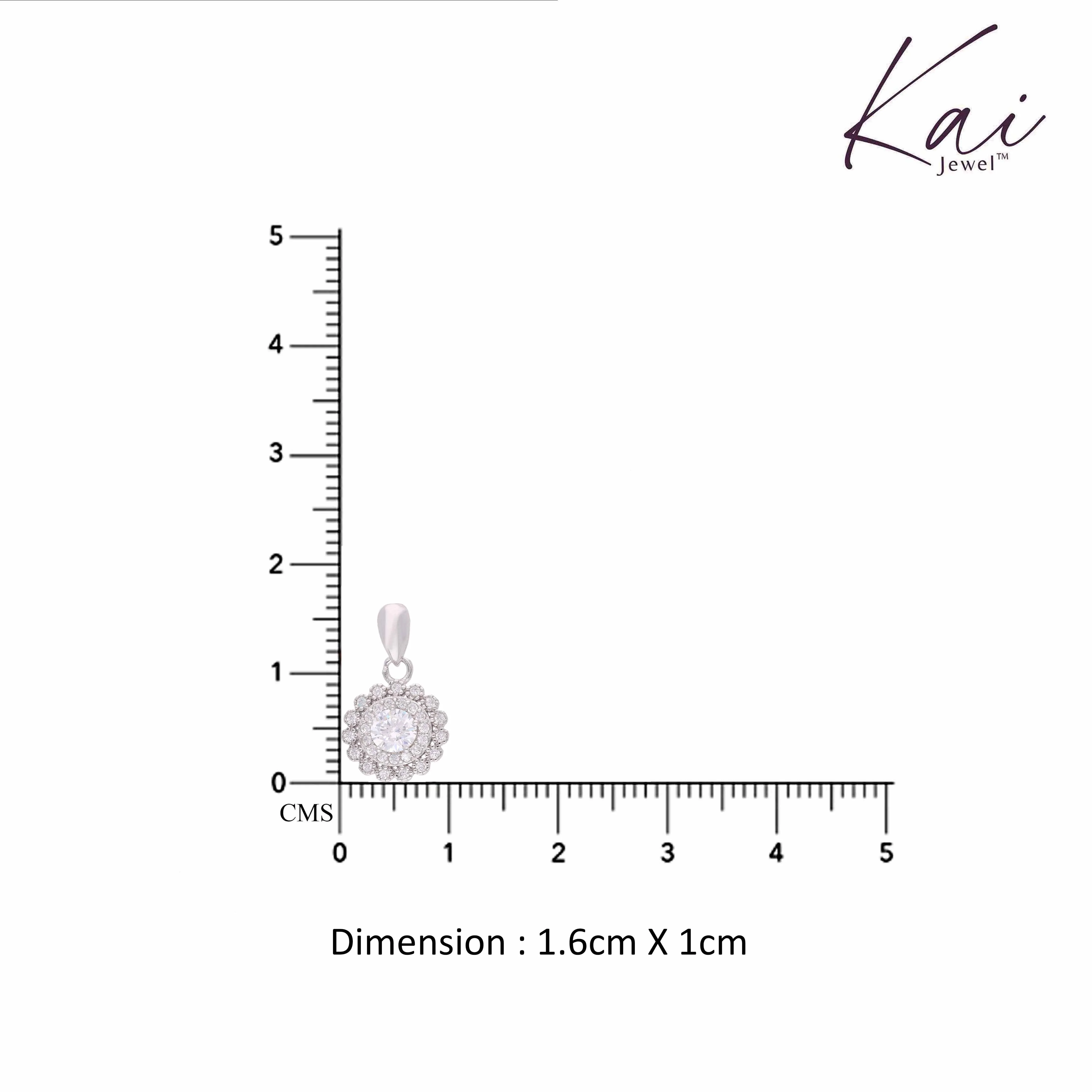 Sterling Silver Charming Floral Pendant - Image 3