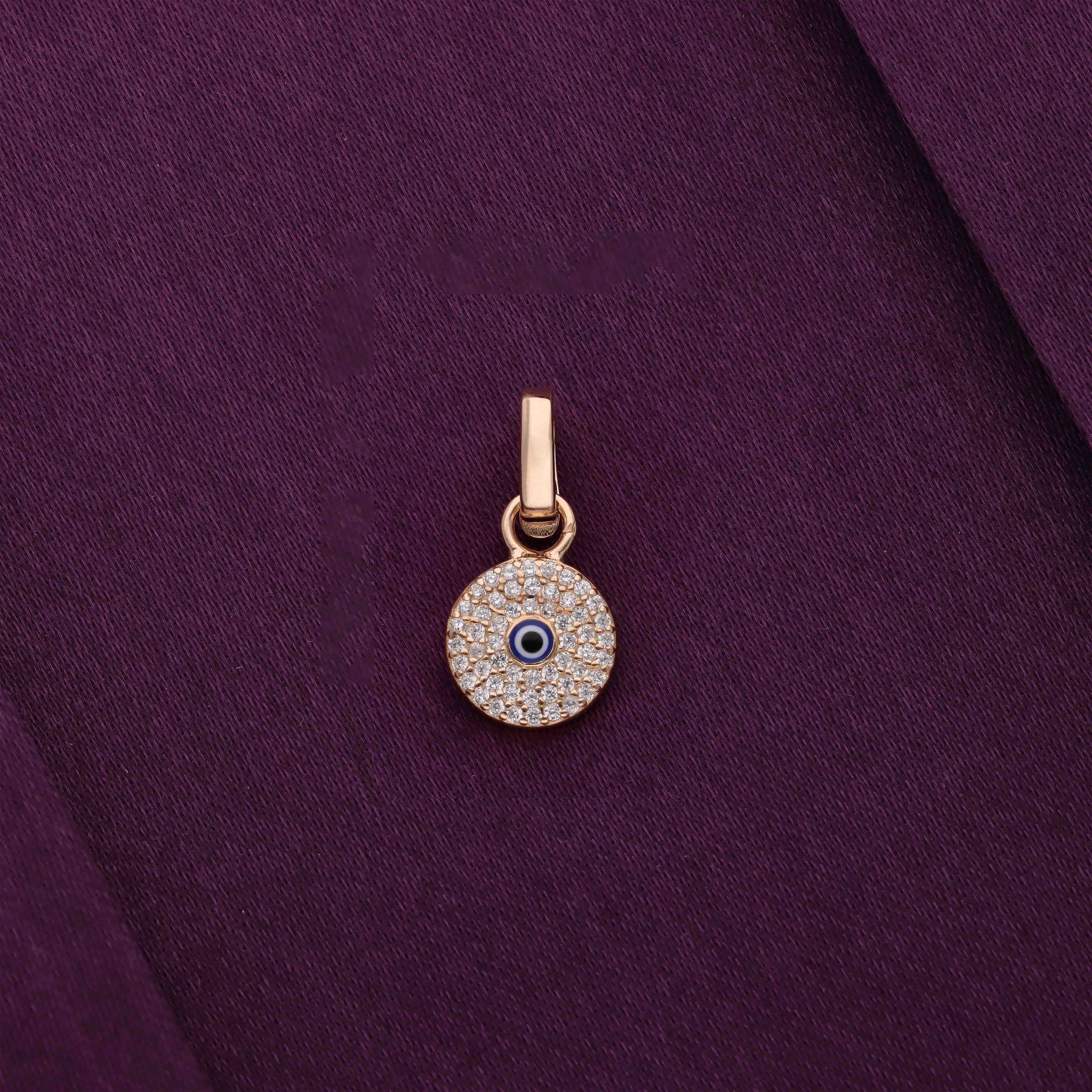 Sterling Silver Zircon Studded Evil Eye Pendant - Image 2