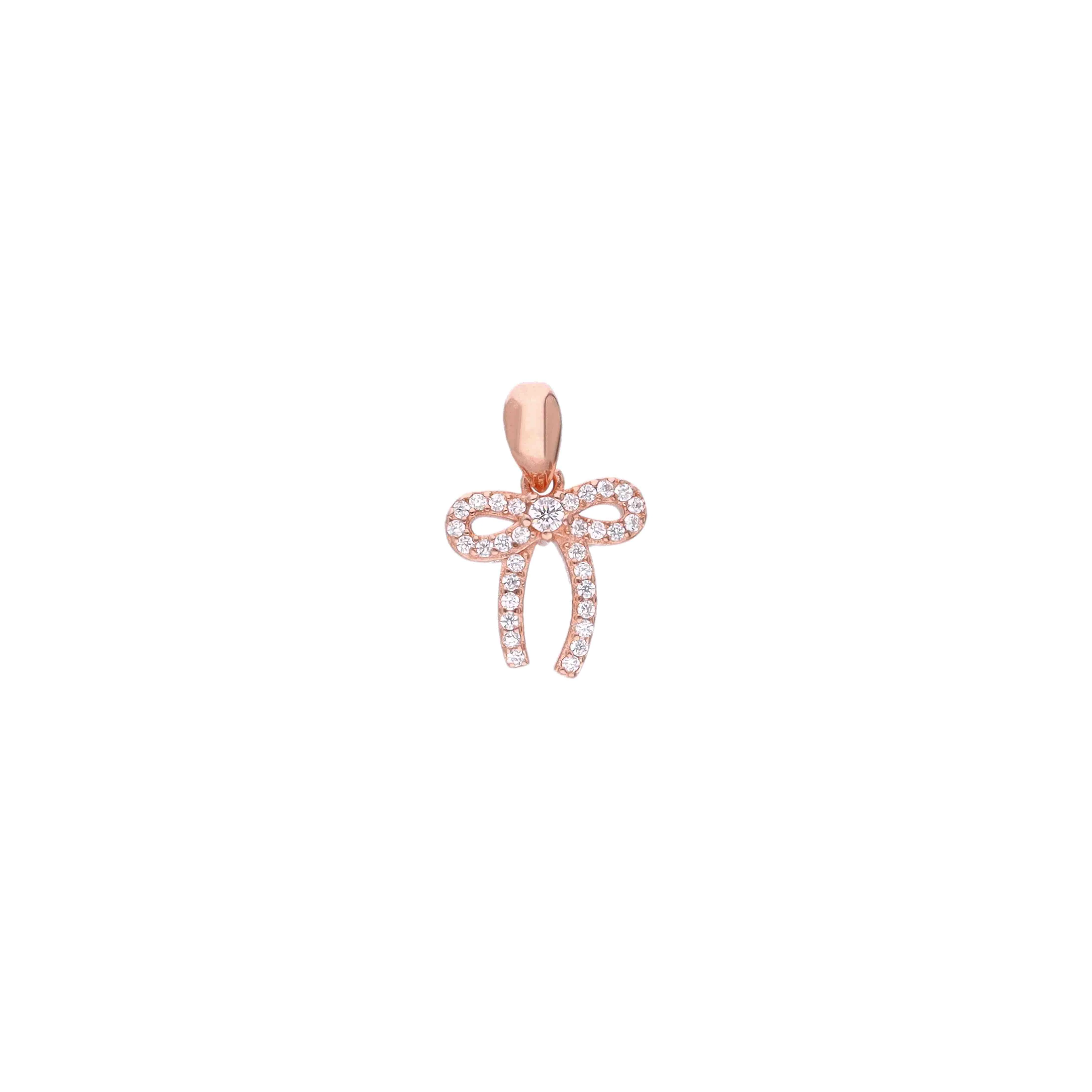 Sterling Silver Zircon Bow Pendnat - Image 4