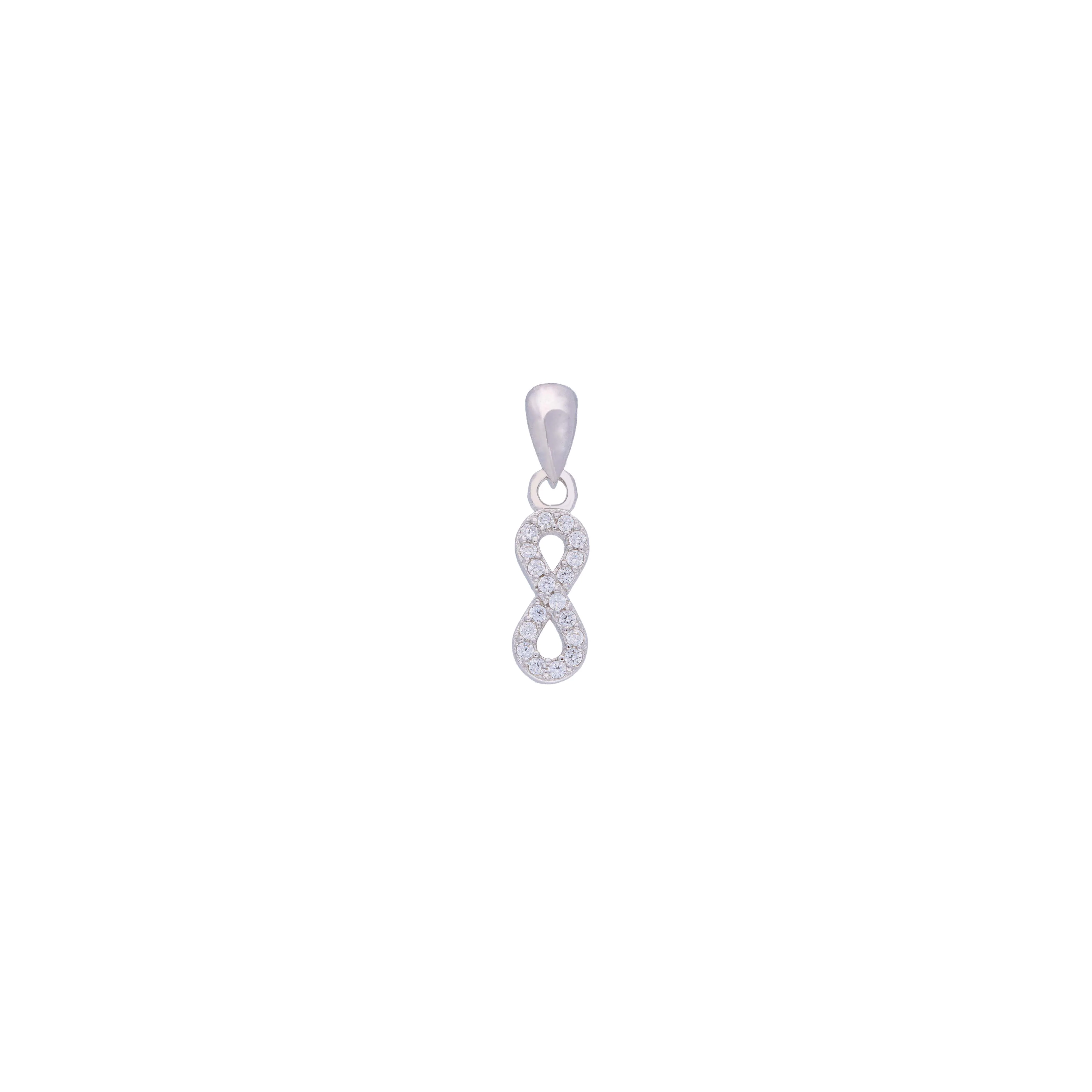Pave Diamond Infinity Silver Pendant - Image 2