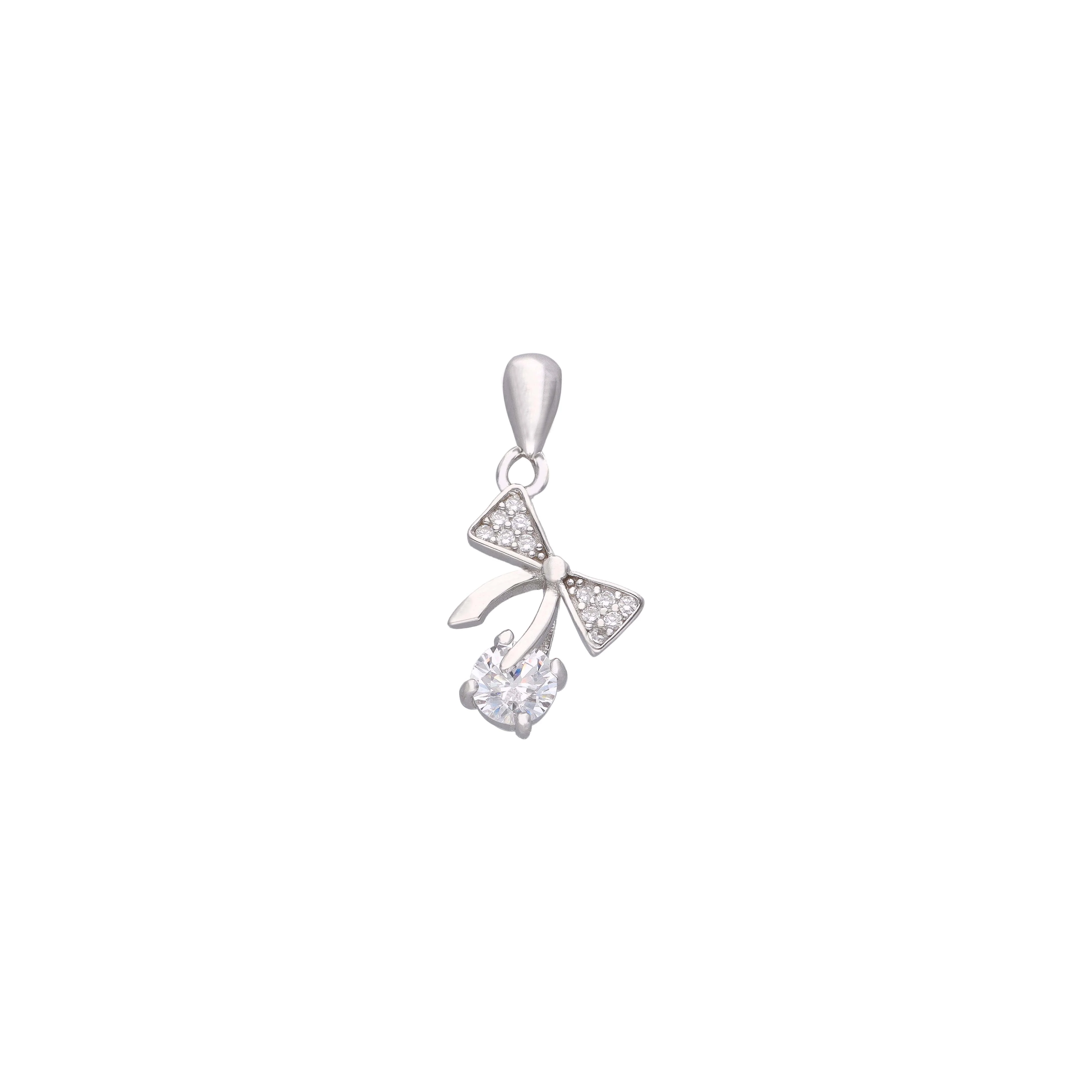 SOLITAIRE BOW SILVER PENDANT - Image 3