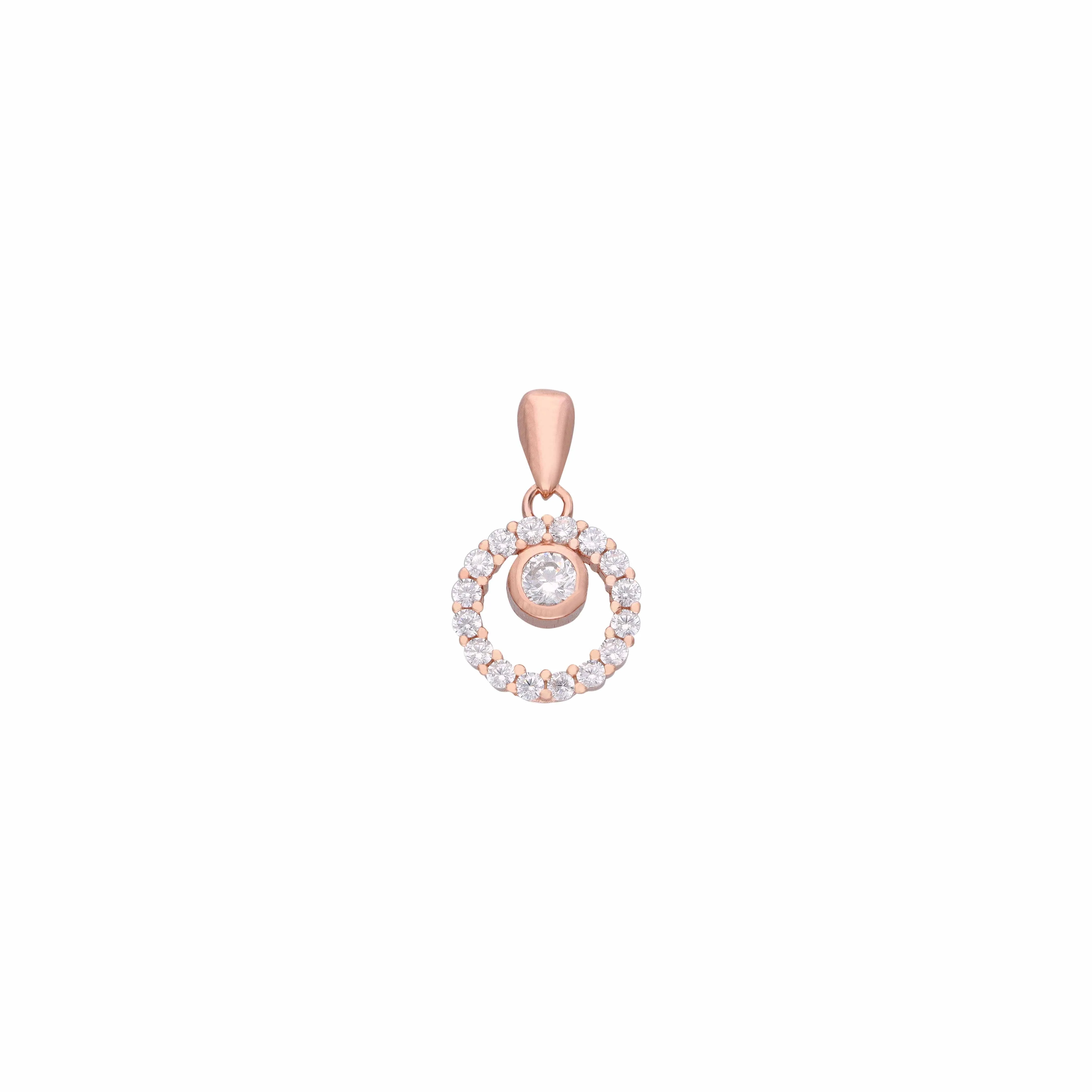 MINIMAL ROUND CRYSTALS CASUAL SILVER PENDANT - Image 4