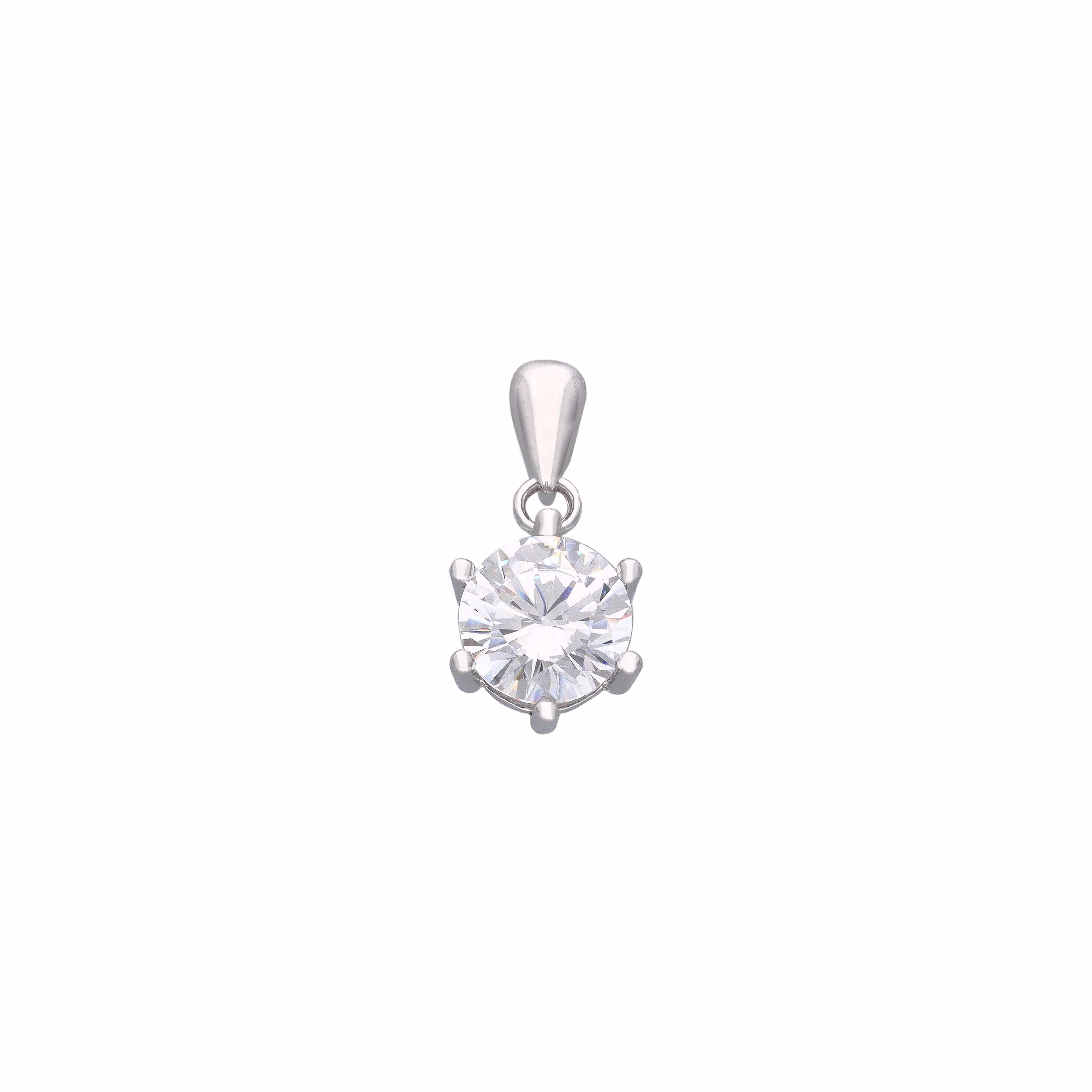 STYLISH SINGLE SOLITAIRE ZIRCON CASUAL SILVER PENDANT - Image 3