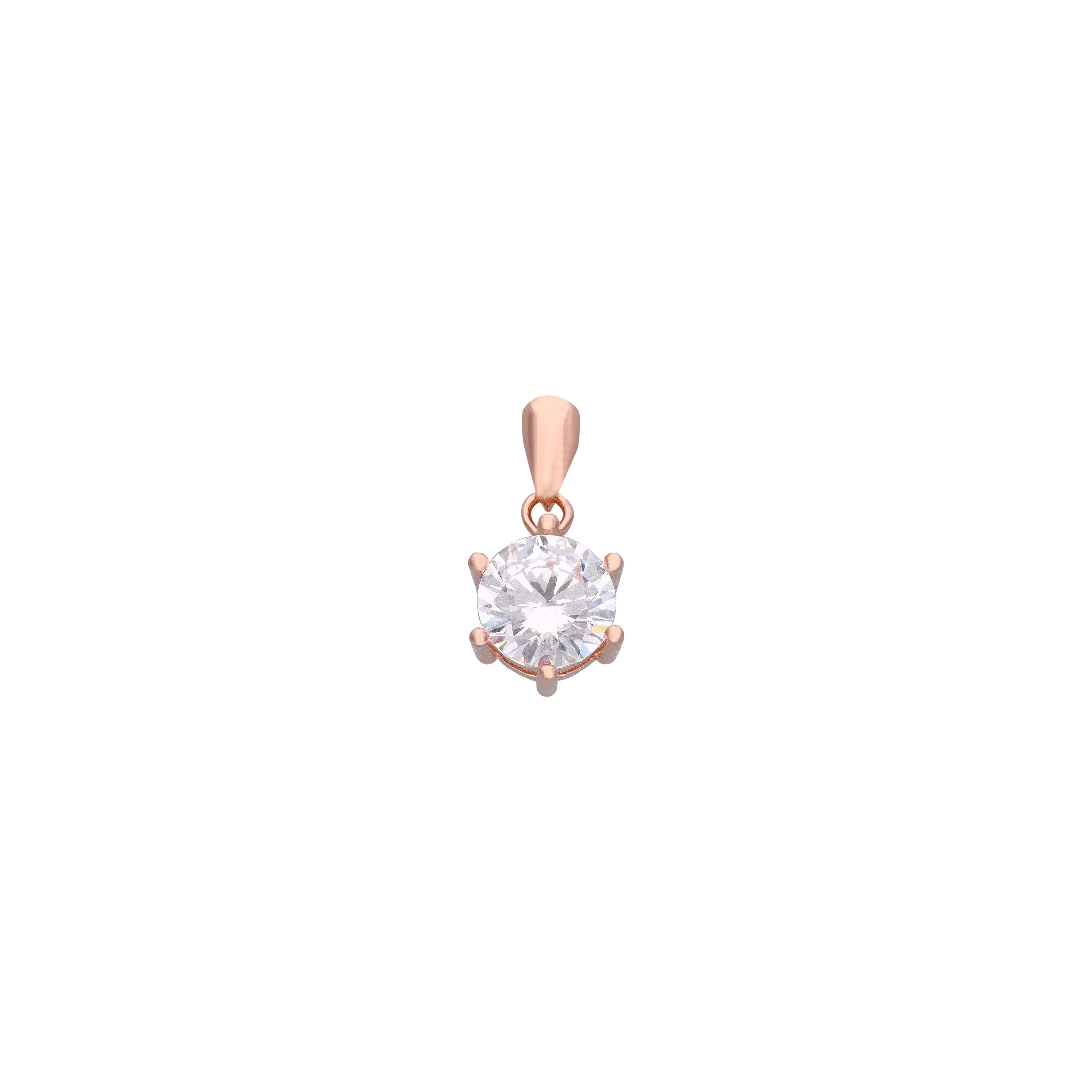 STYLISH SINGLE SOLITAIRE ZIRCON CASUAL SILVER PENDANT - Image 4