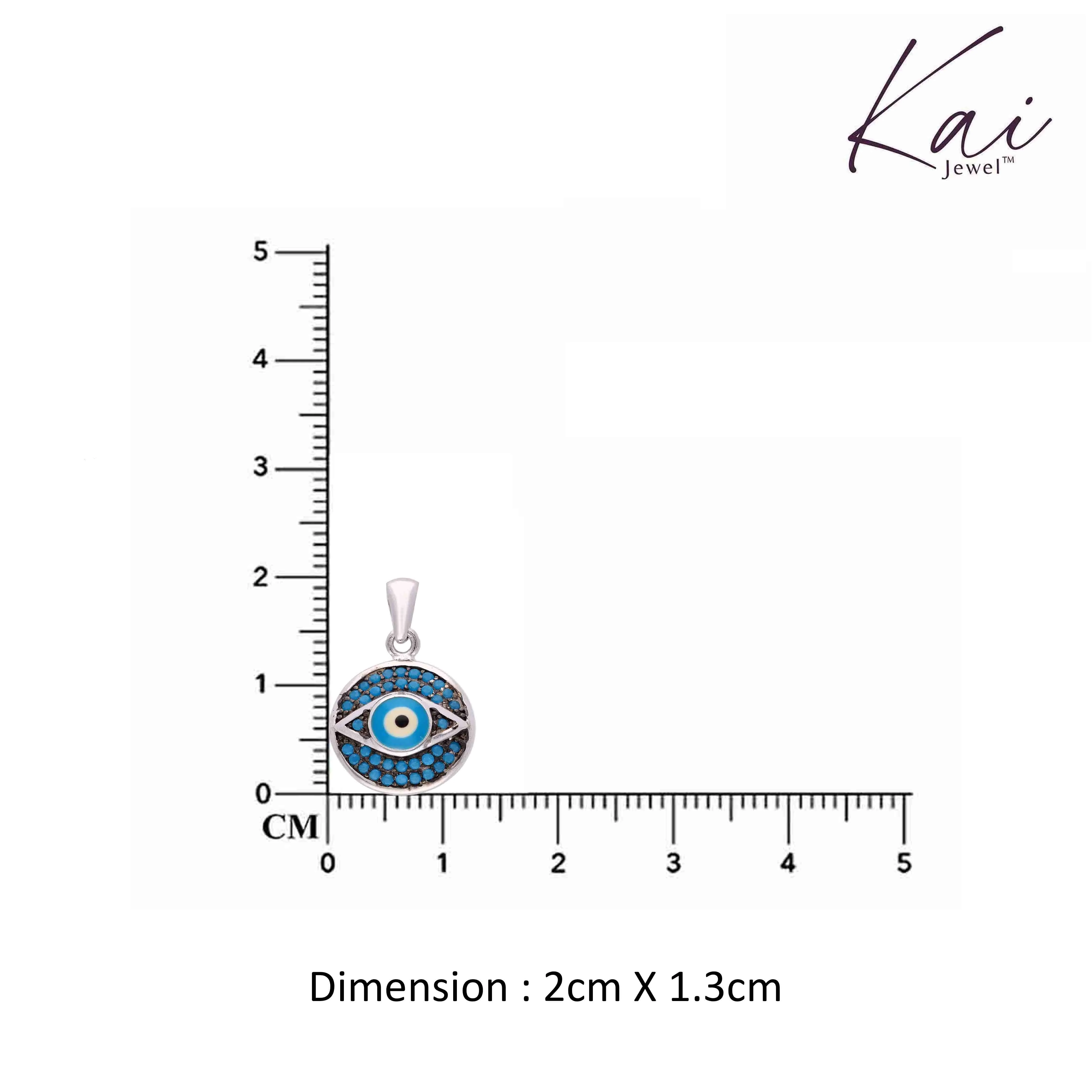 Sterling Silver Classic Evil Eye Pendant - Image 3
