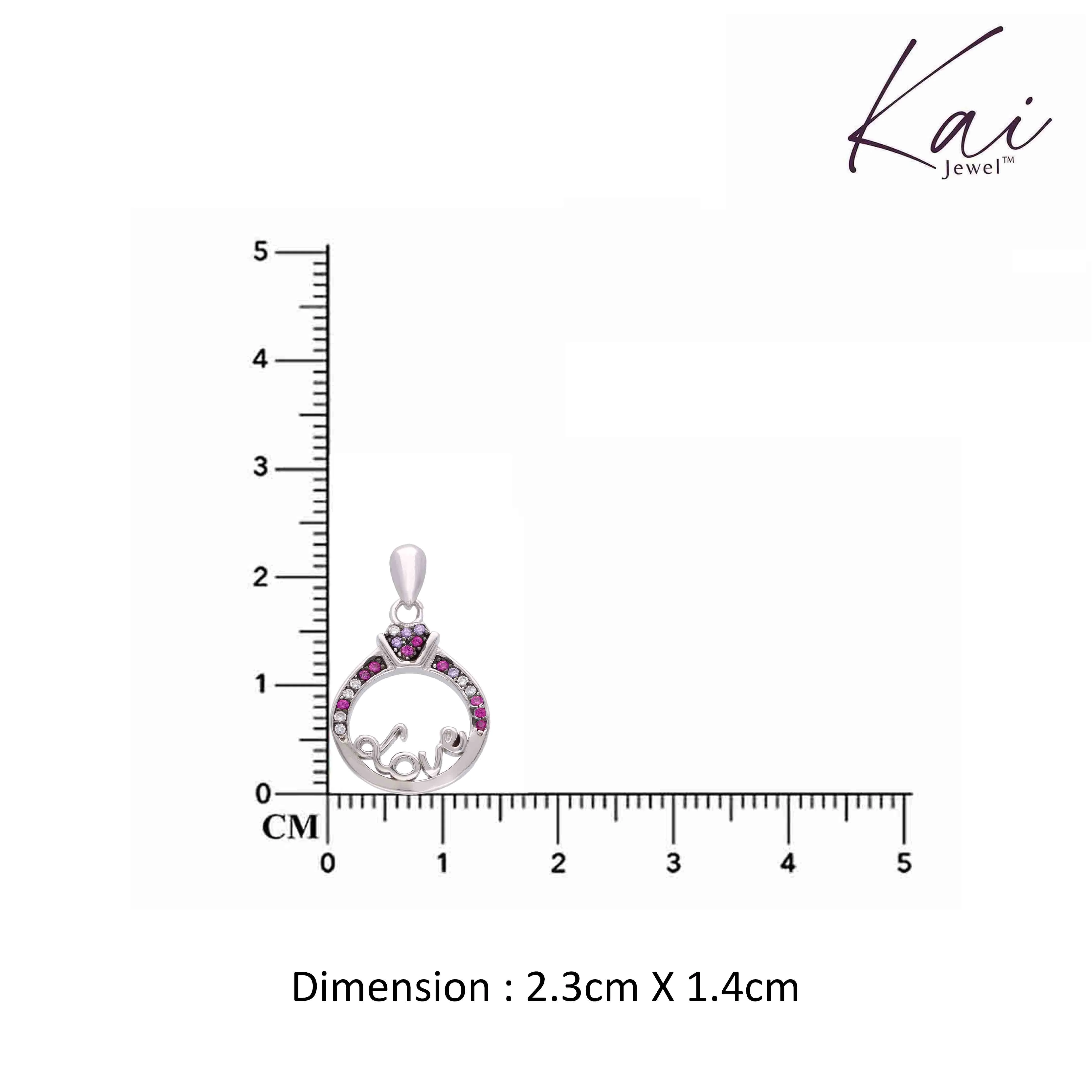 Sterling Silver Love Ring Pendant - Image 3