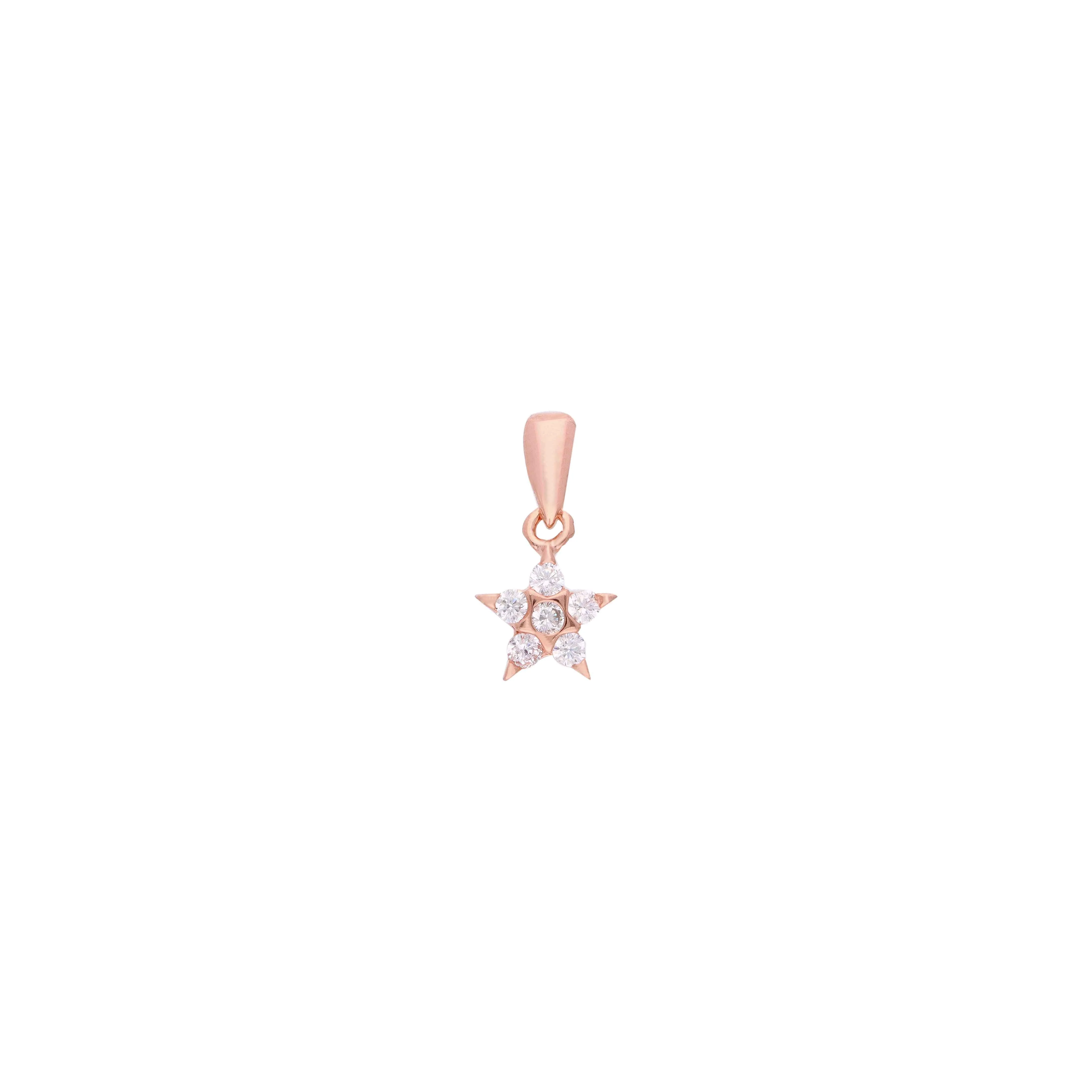 Sterling Silver Zircon Studded Star Pendant - Image 2