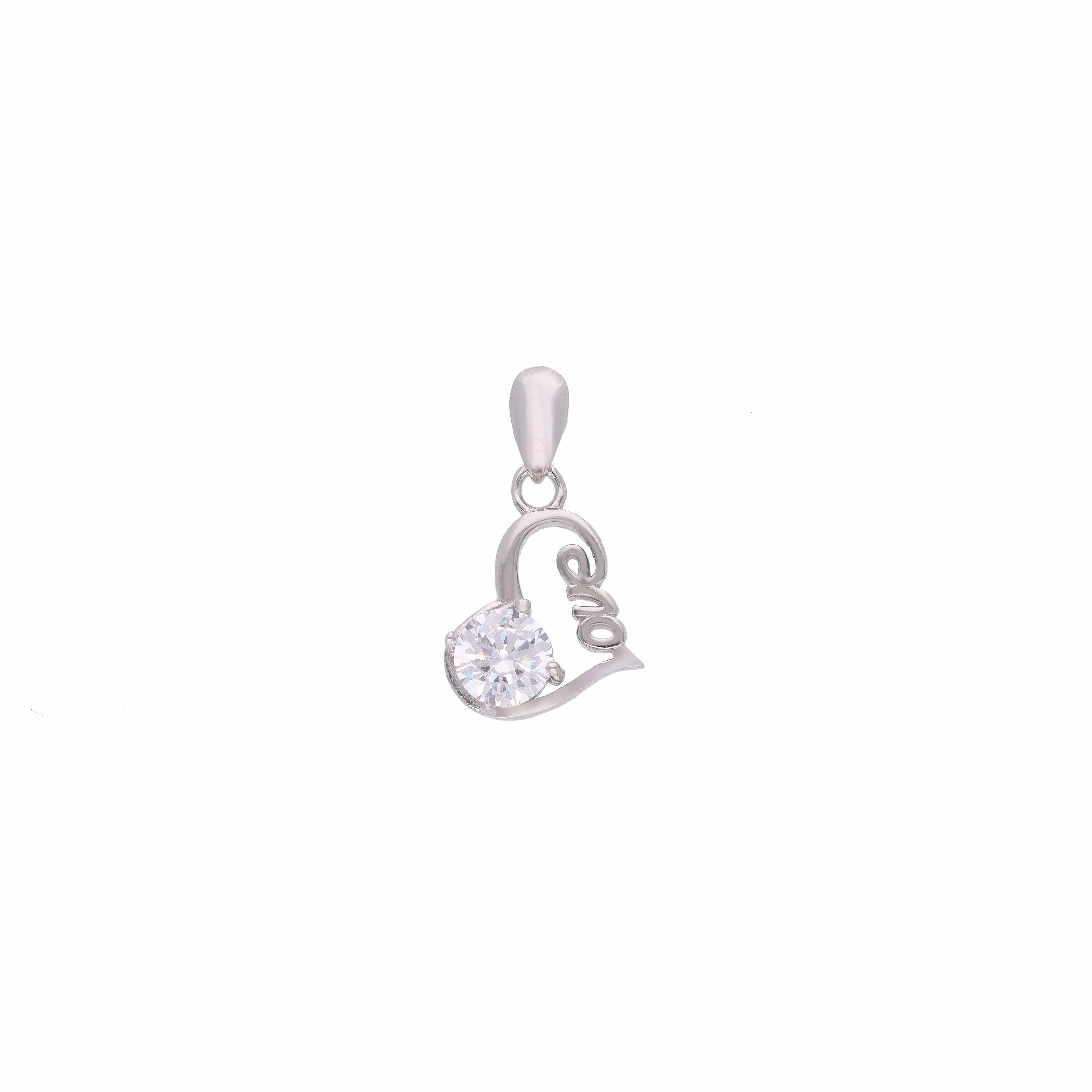 Sterling Silver Solitaire Heart Love Pendant With Chain - Image 2