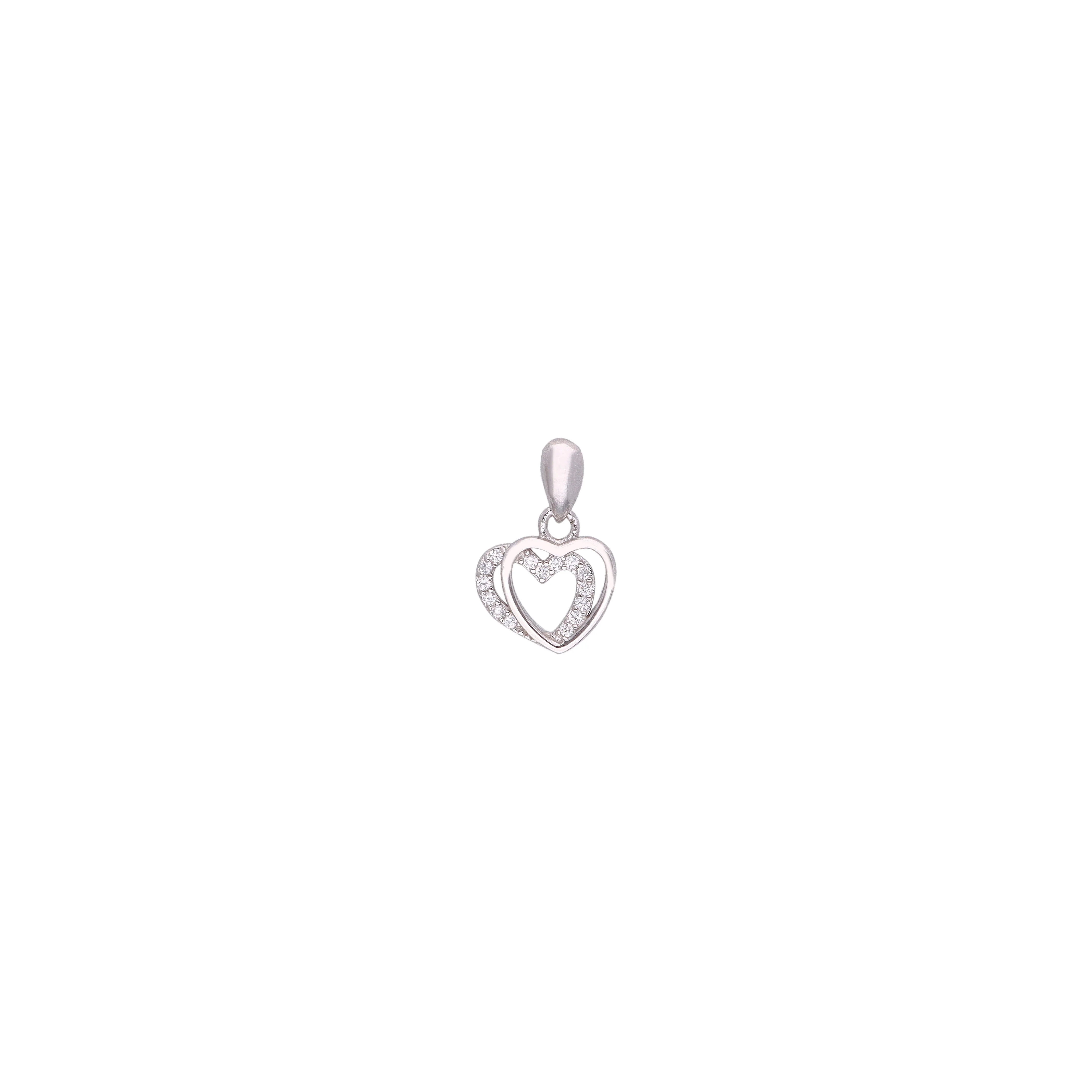 Sterling Silver Double Heart Pendant - Image 3