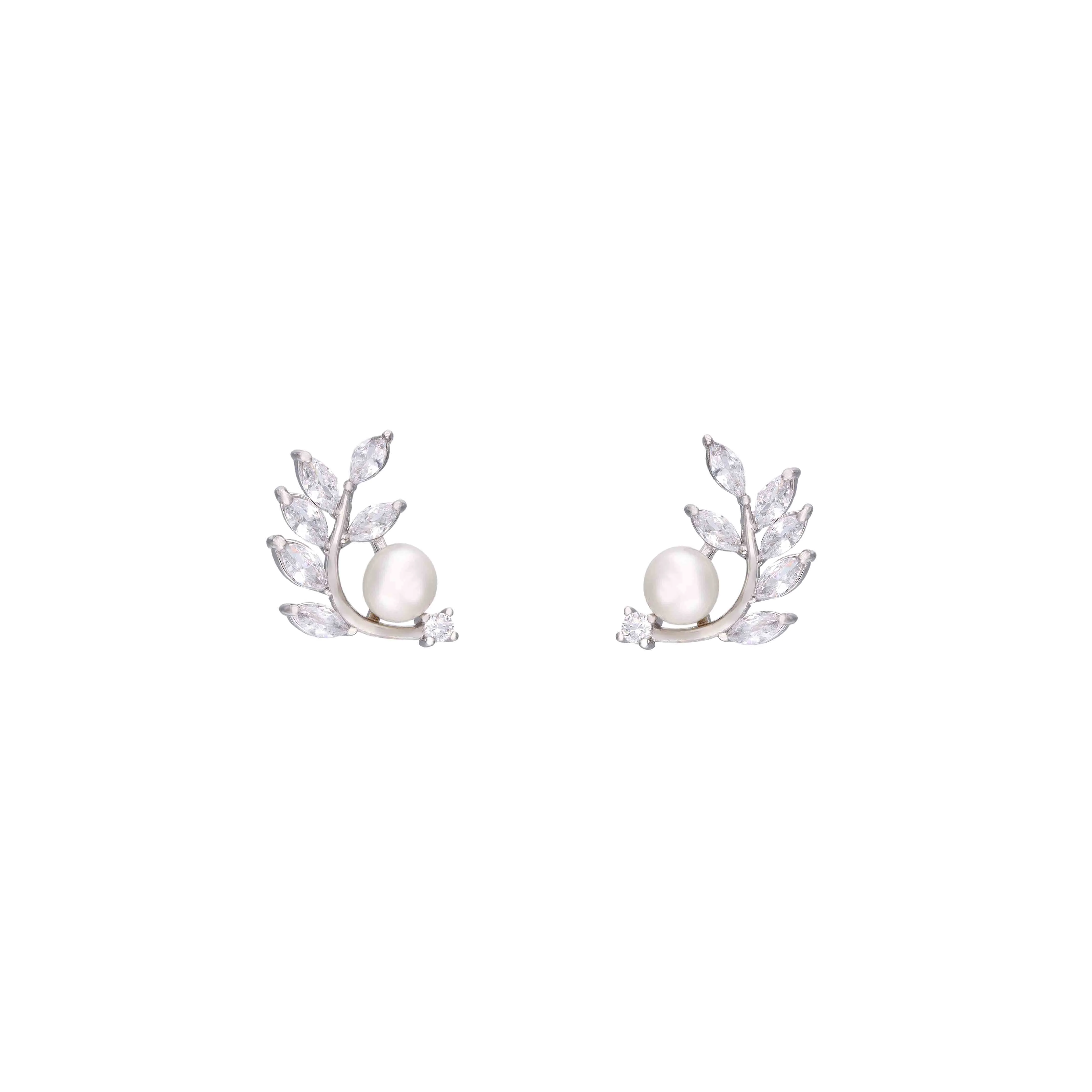 Exquisite Artistry Pearl Silver Earrings - Image 4