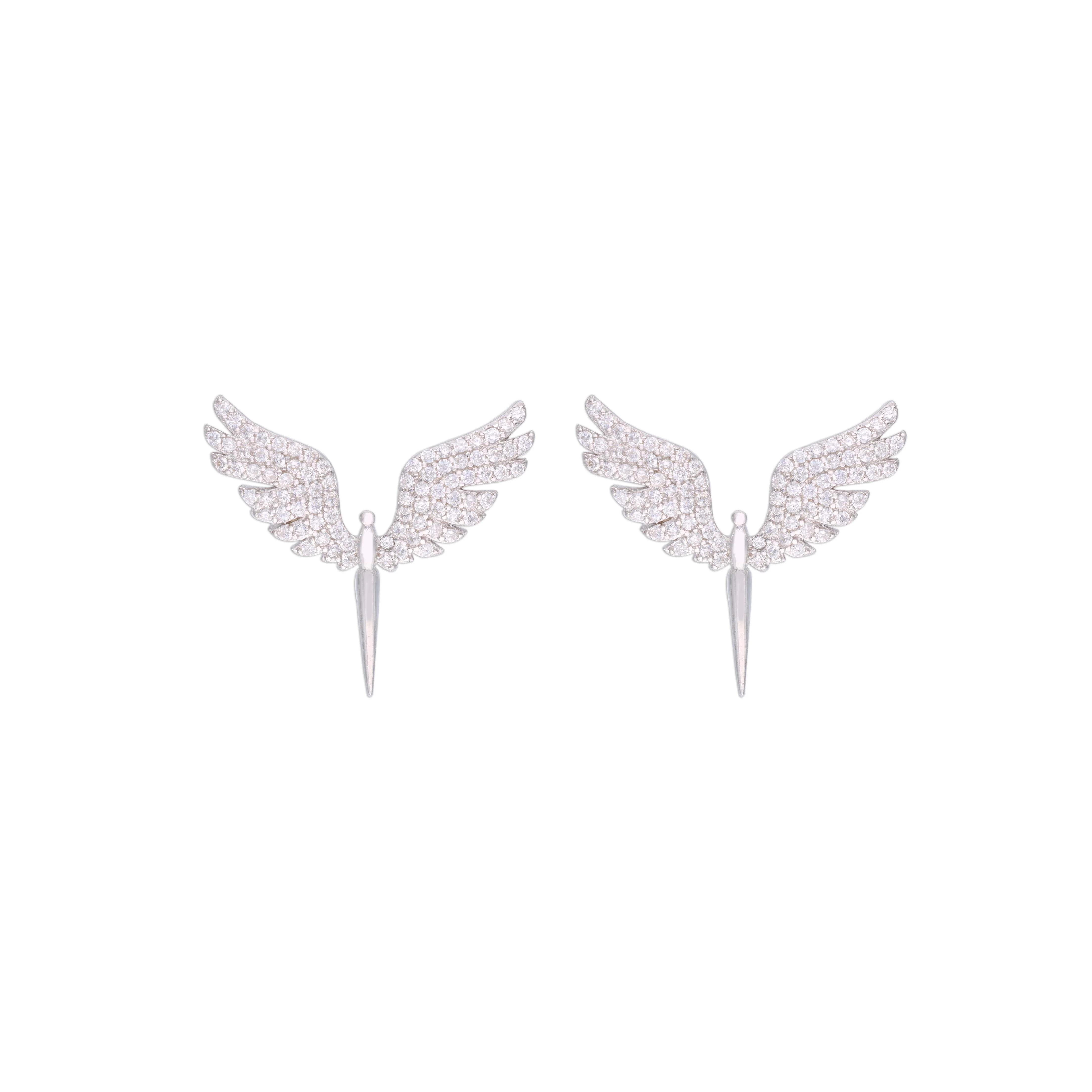 Pretty Phoenix Silver Studs Earrings - Image 3