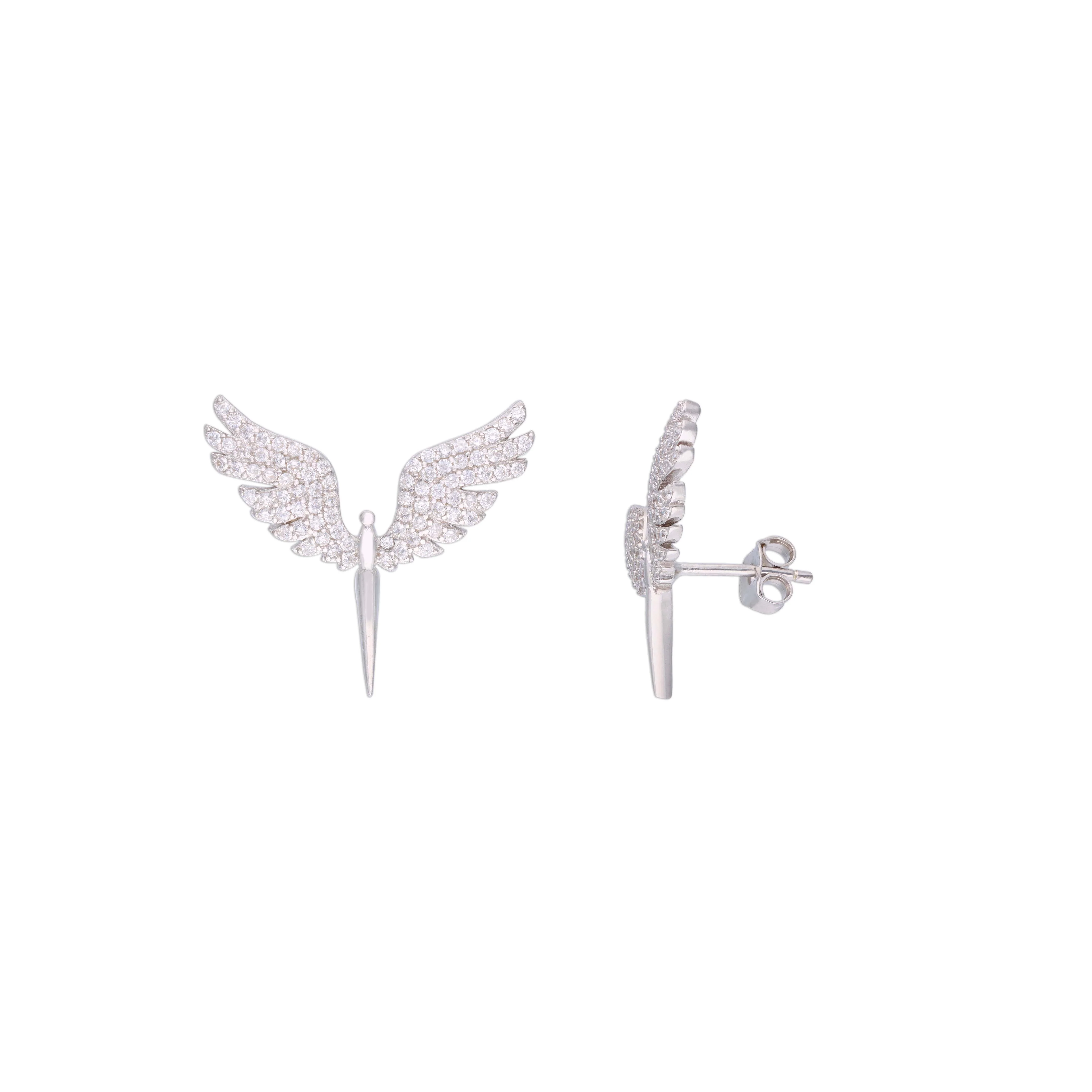 Pretty Phoenix Silver Studs Earrings - Image 5