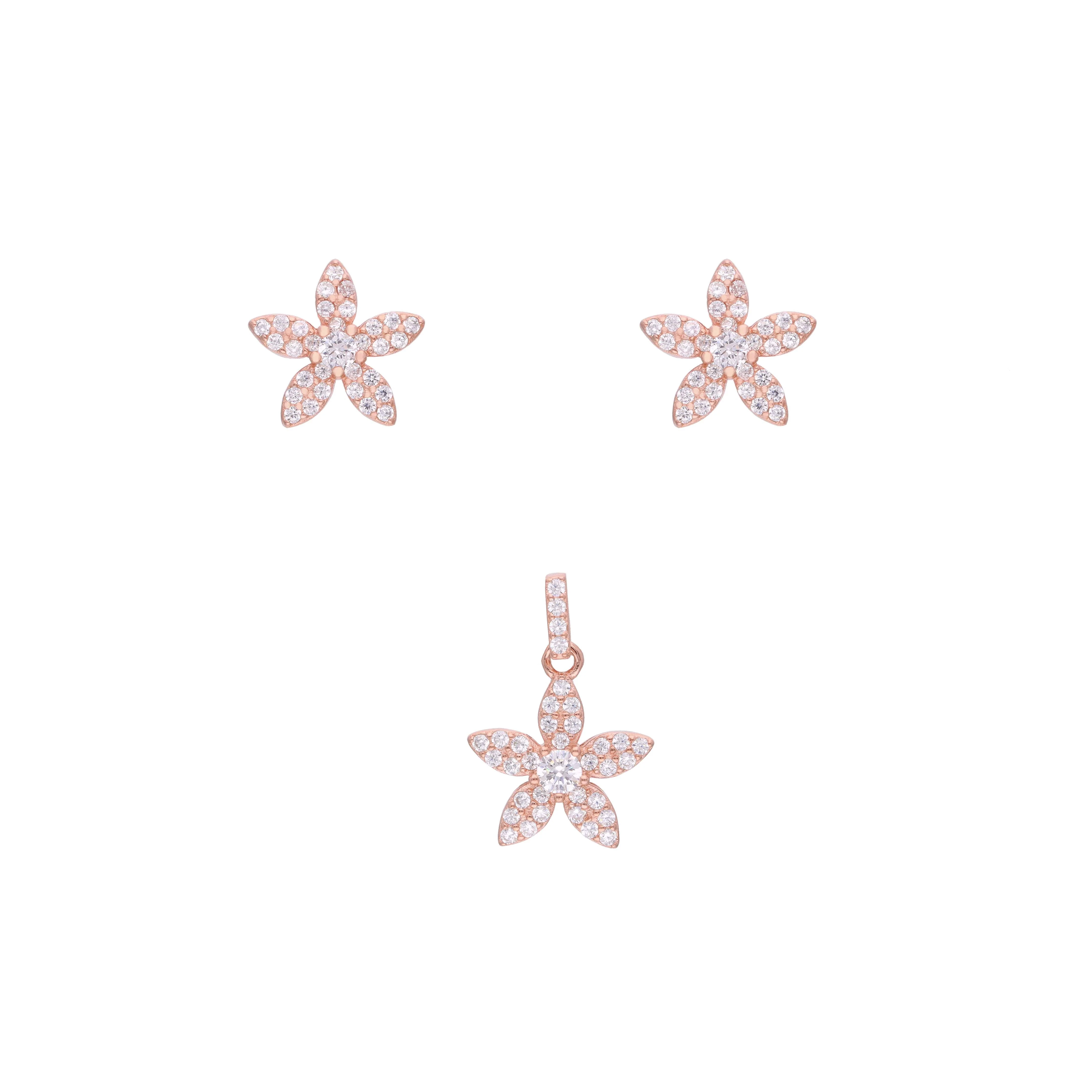 Sterling Floral pendant With Earrings Set - Image 4