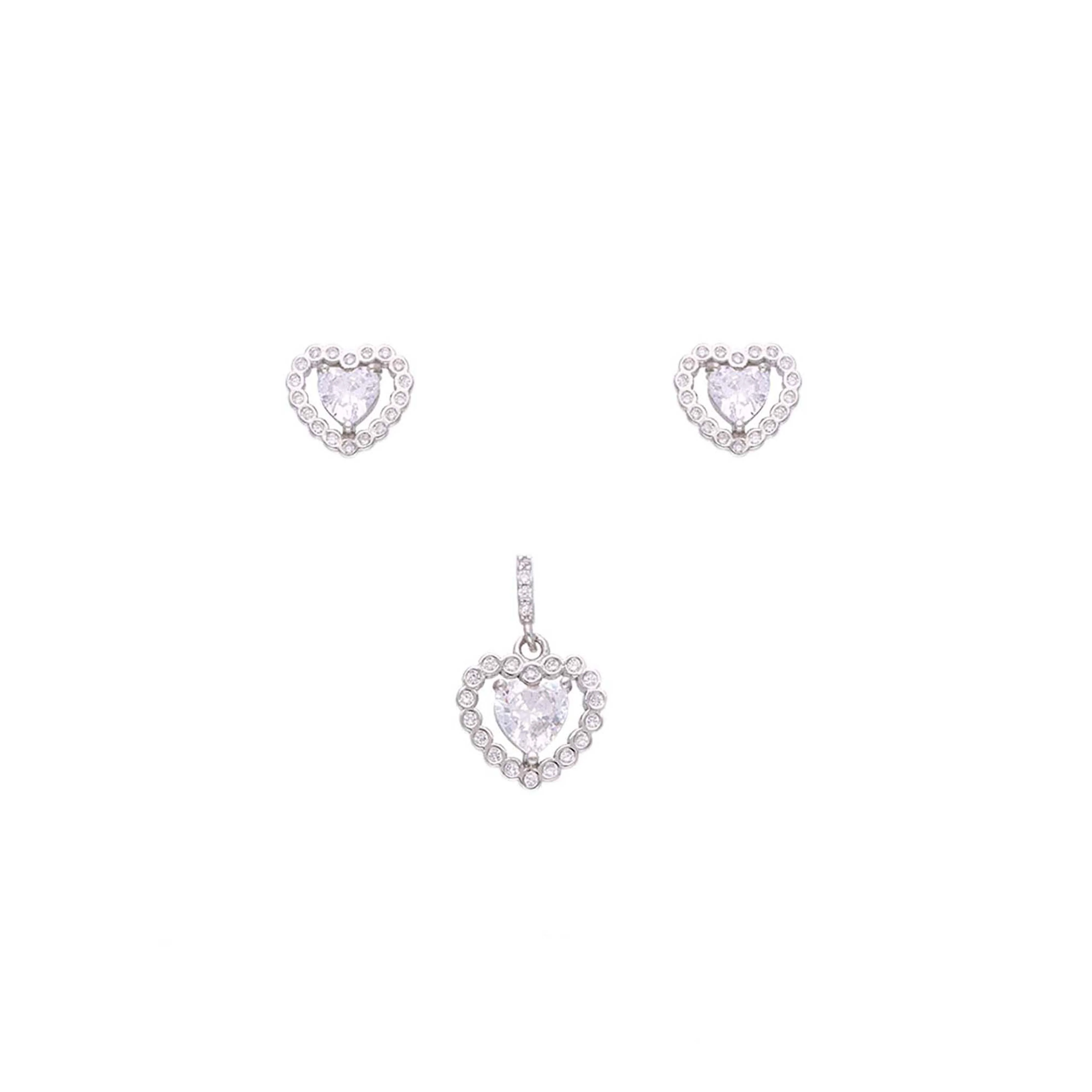 Sterling Heart Pendant With Earrings Set - Image 3