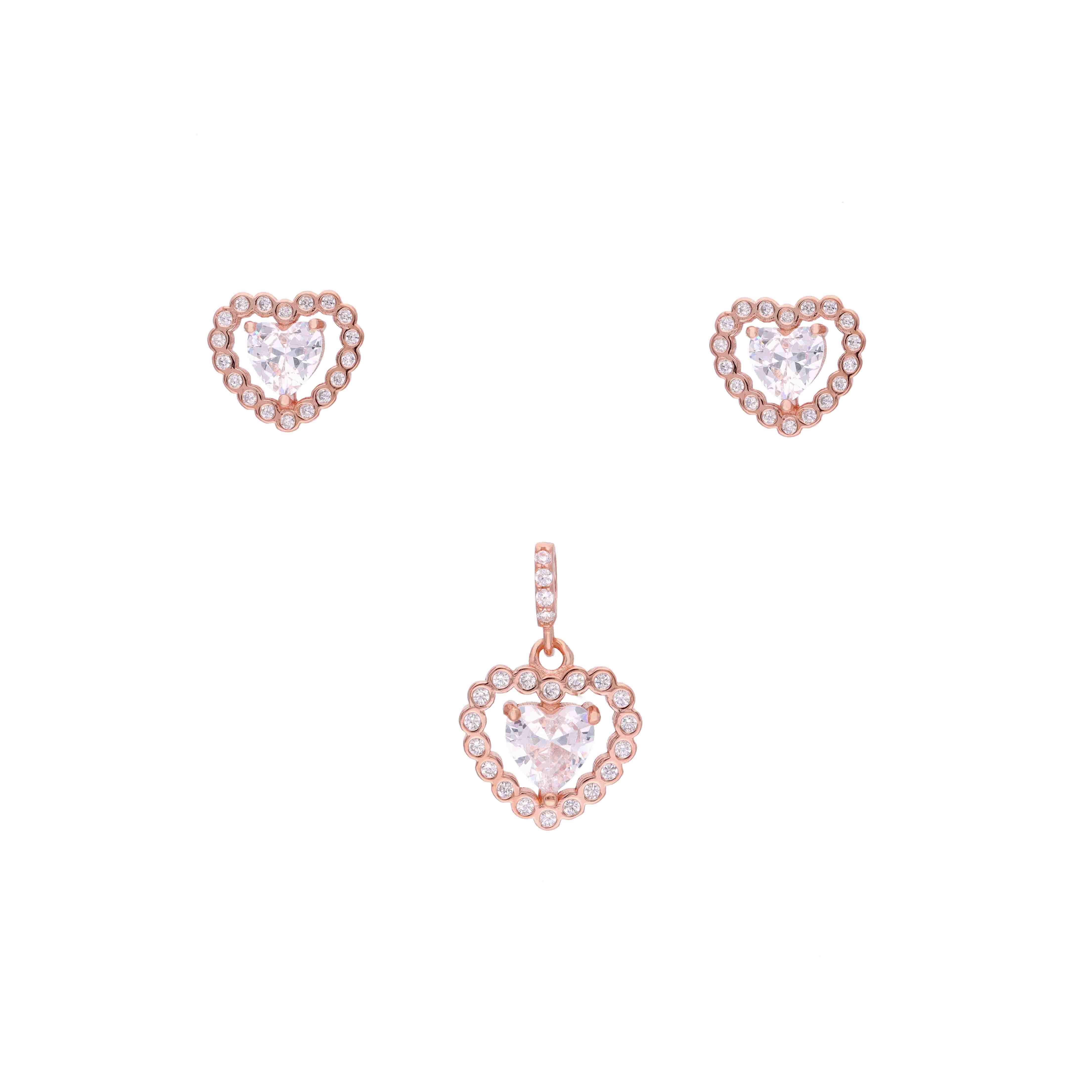 Sterling Heart Pendant With Earrings Set - Image 4