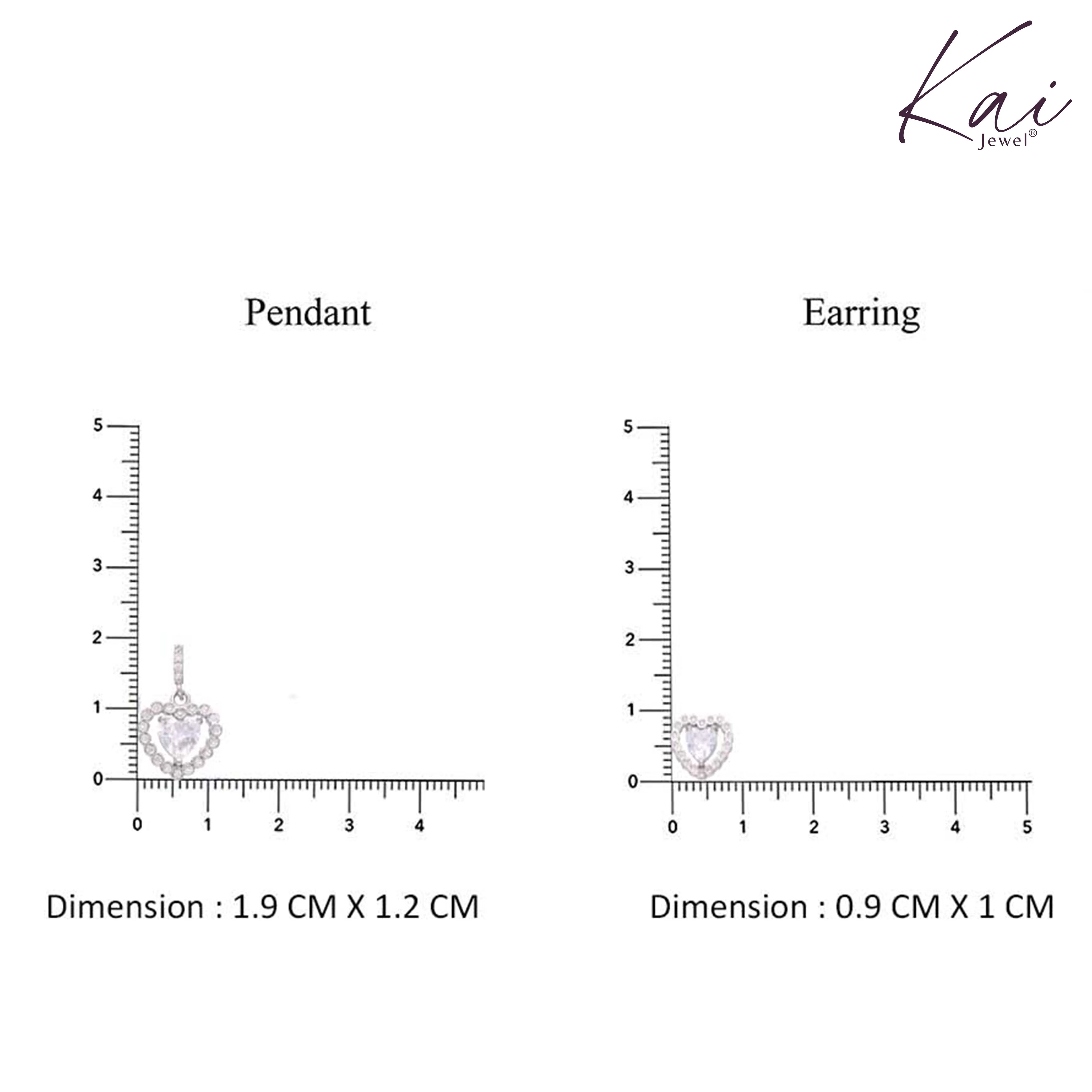 Sterling Heart Pendant With Earrings Set - Image 5
