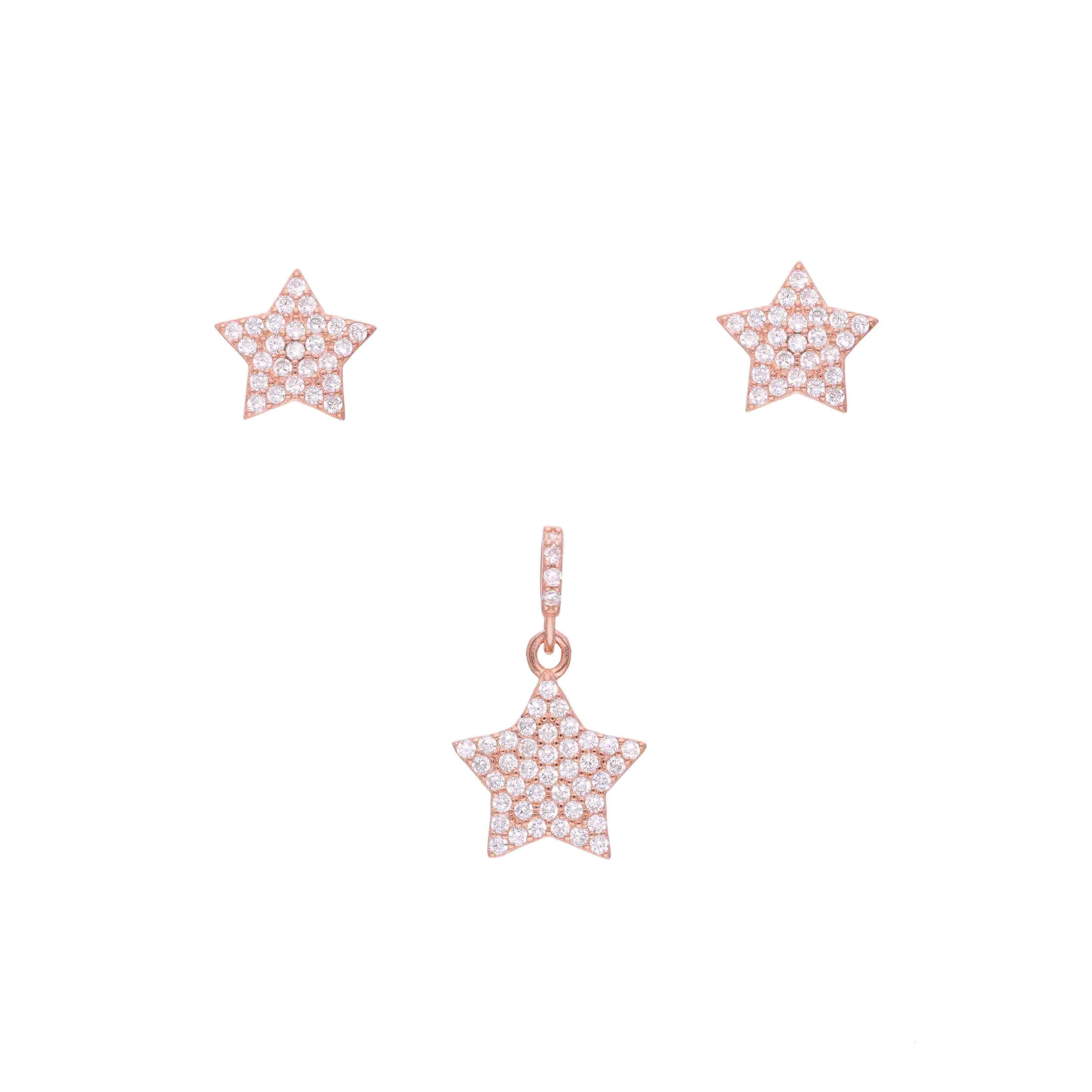 Sterling Zircon Star Pendant & Earring Set - Image 4