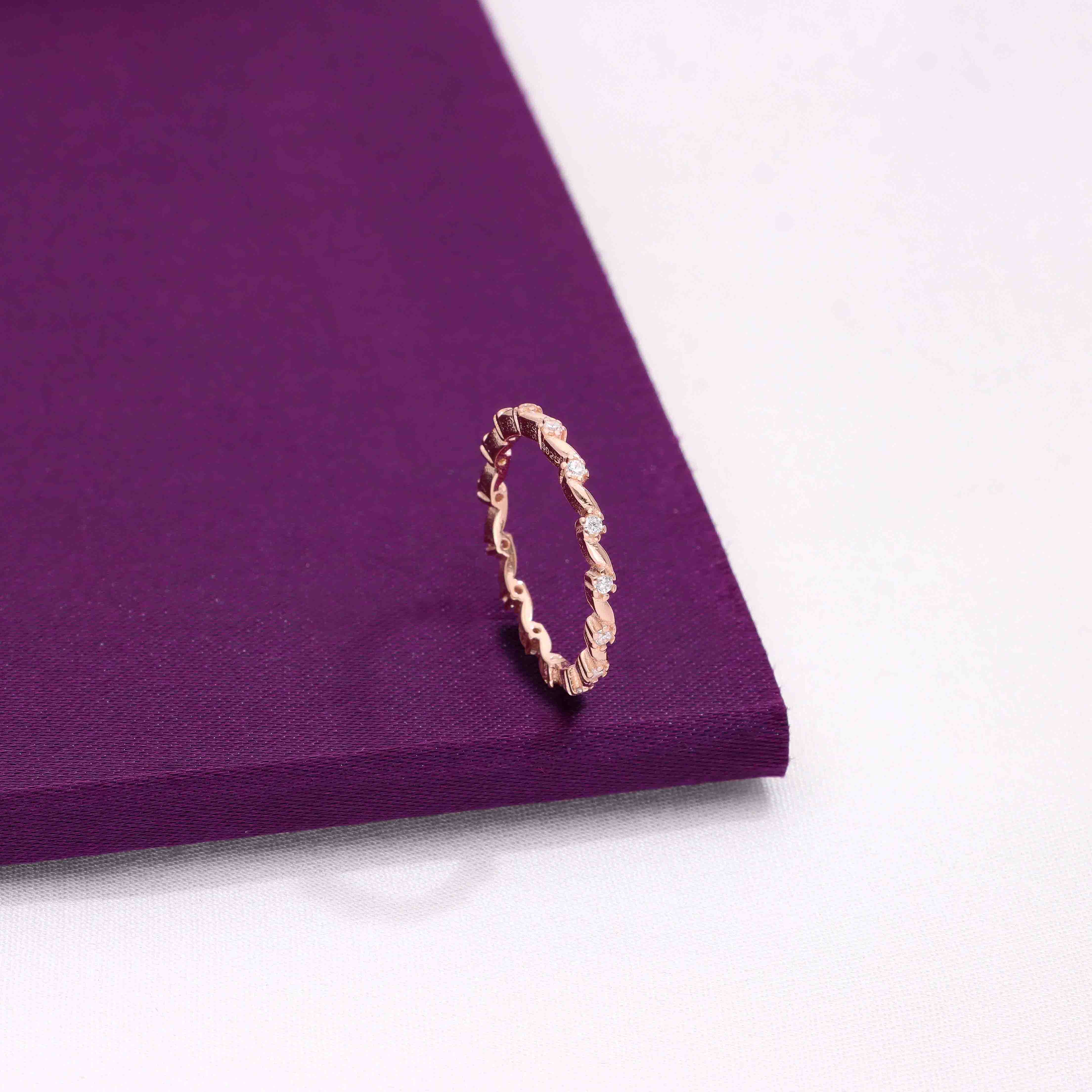 Elegant Sterling Silver Diamond Eternity Band - Image 6