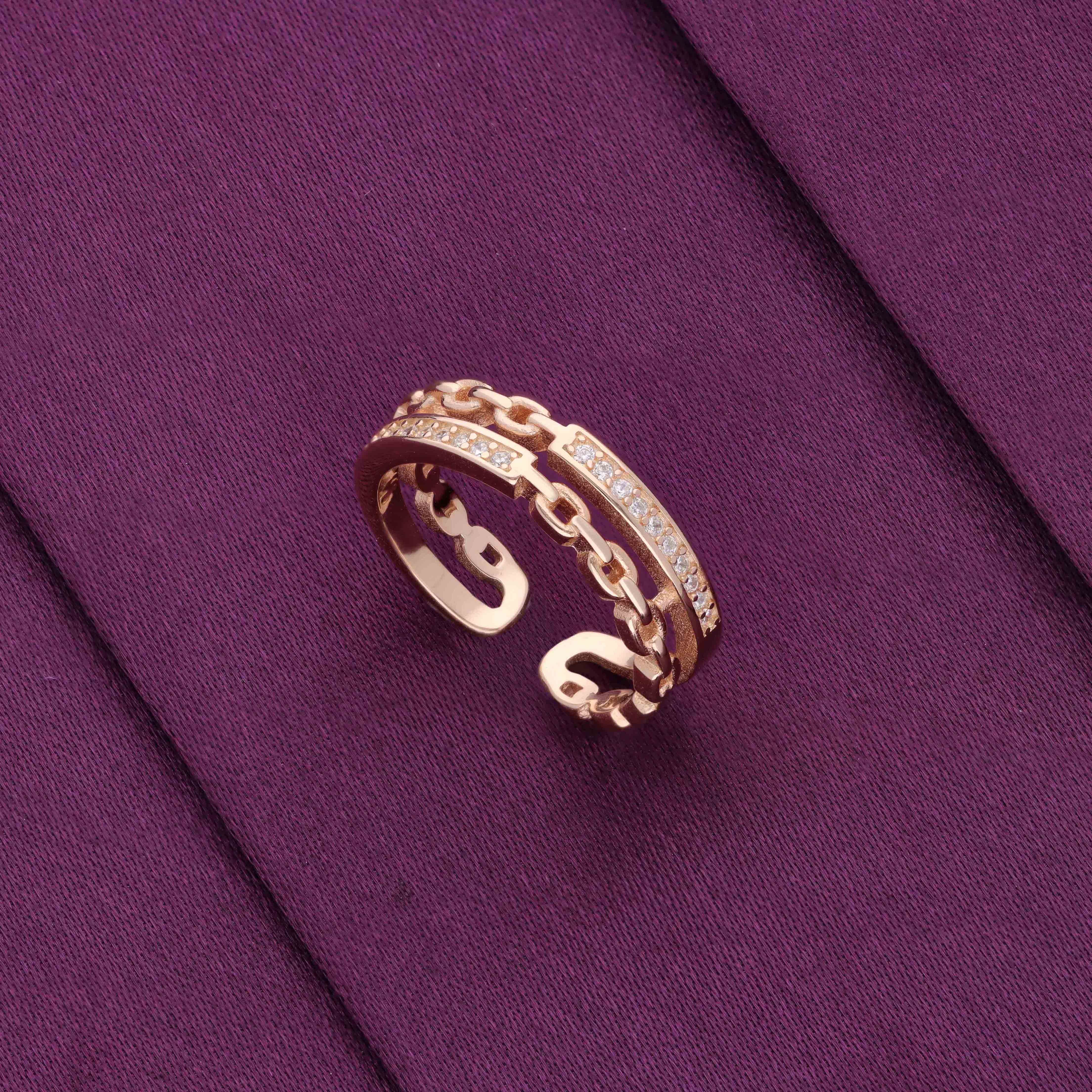 Elegant Sterling Silver Chain Link Ring - Image 4