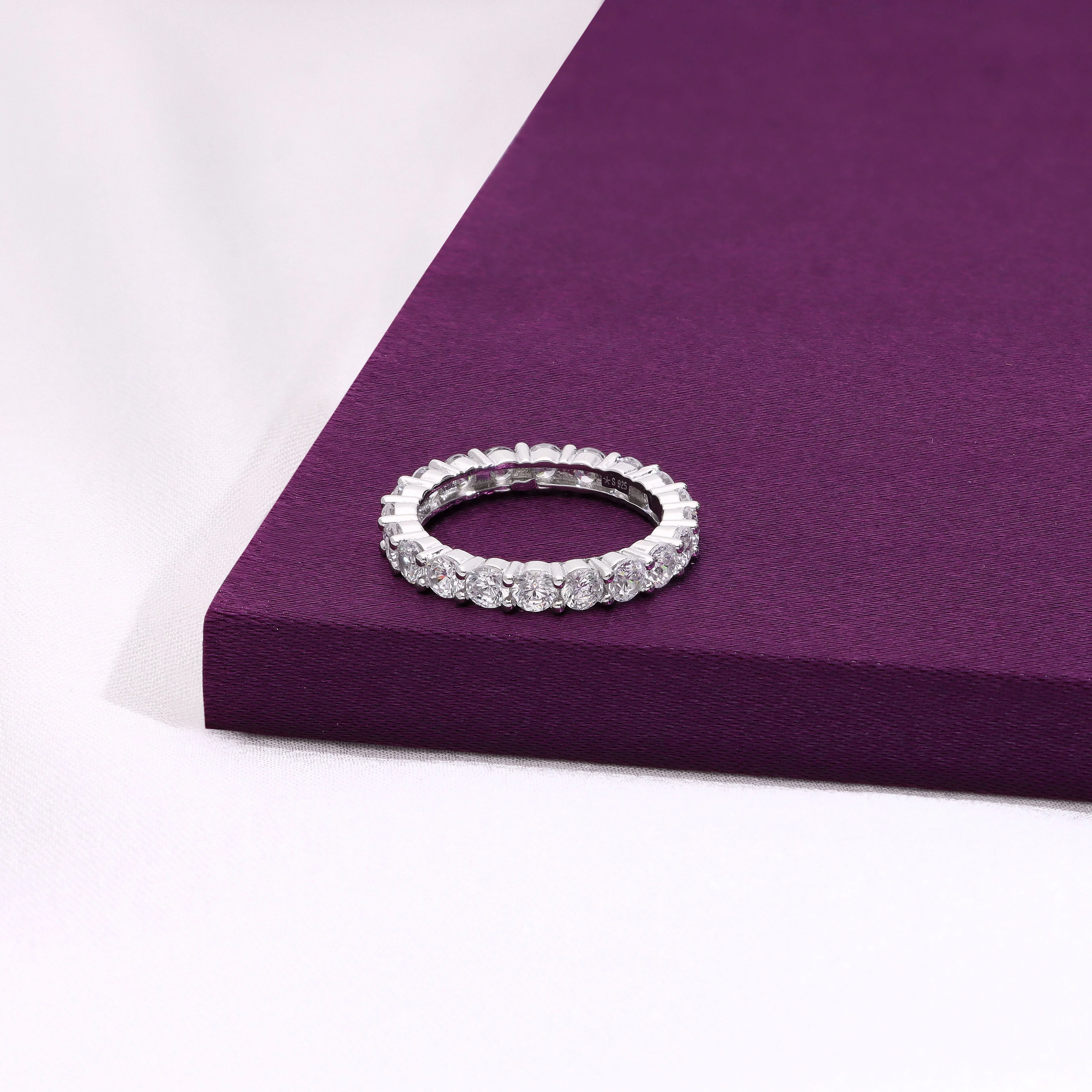 Round Cut Full Eternity Band Ring - Image 2