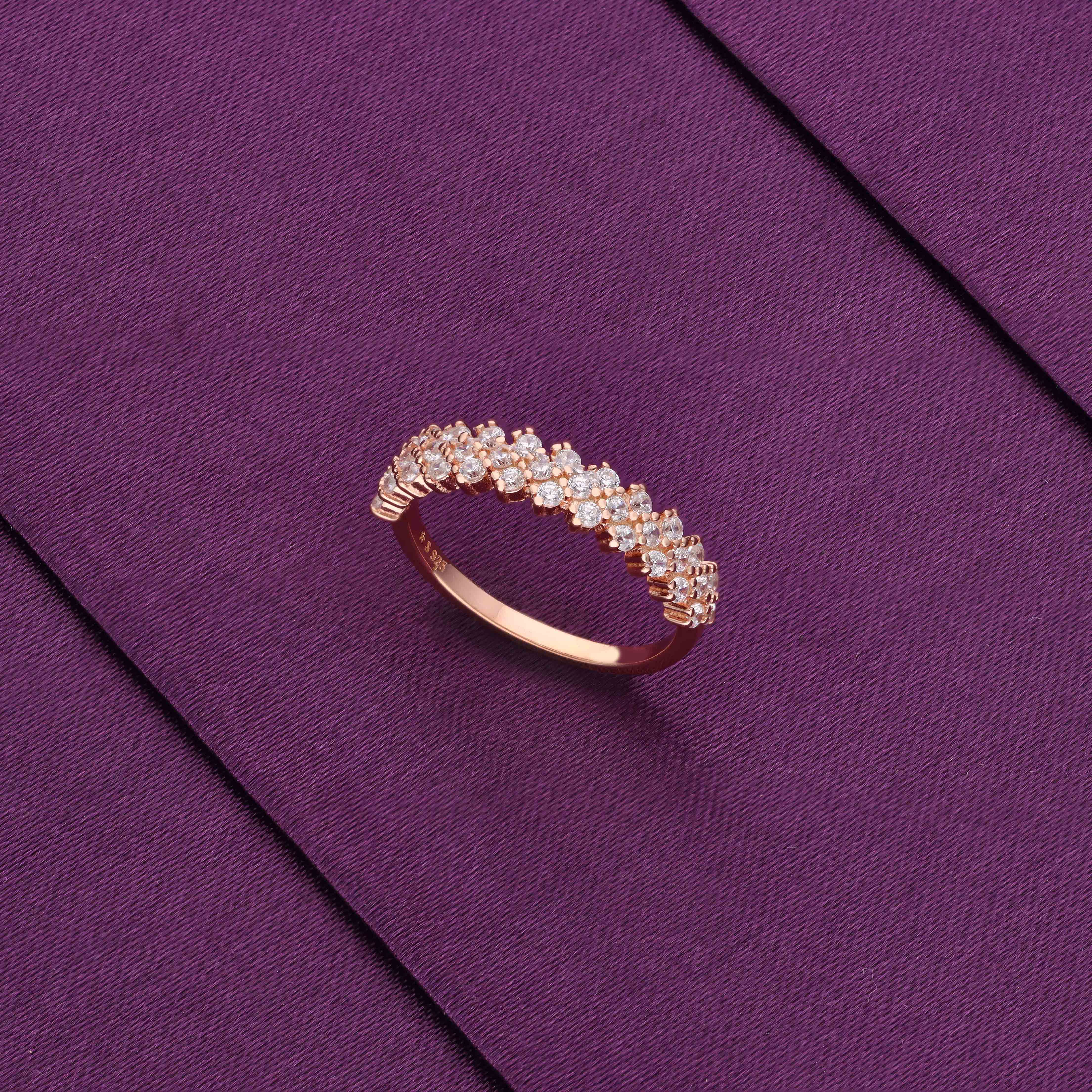 Minimalistic Studded Strands of Class Silver Ring - Image 4