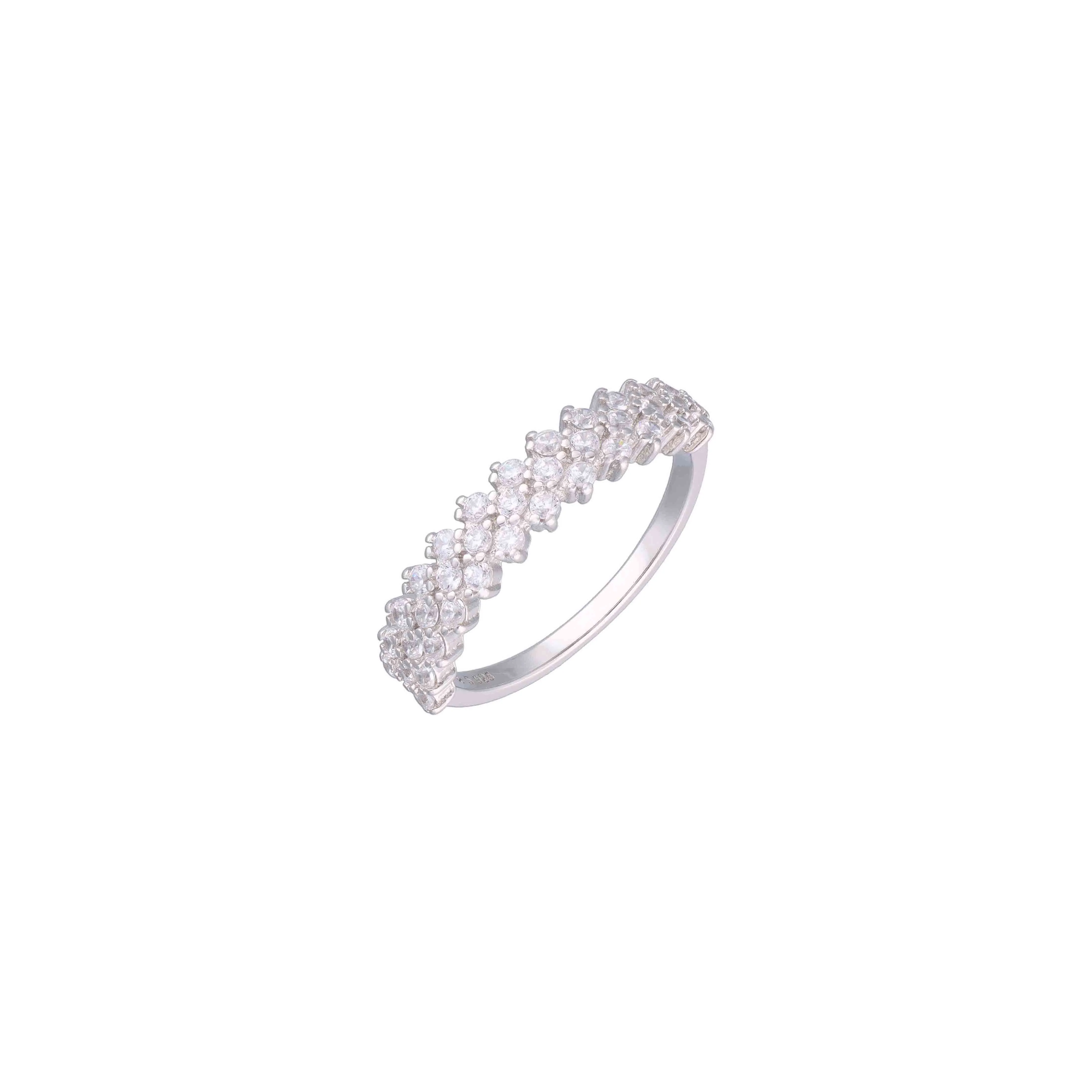 Minimalistic Studded Strands of Class Silver Ring - Image 5