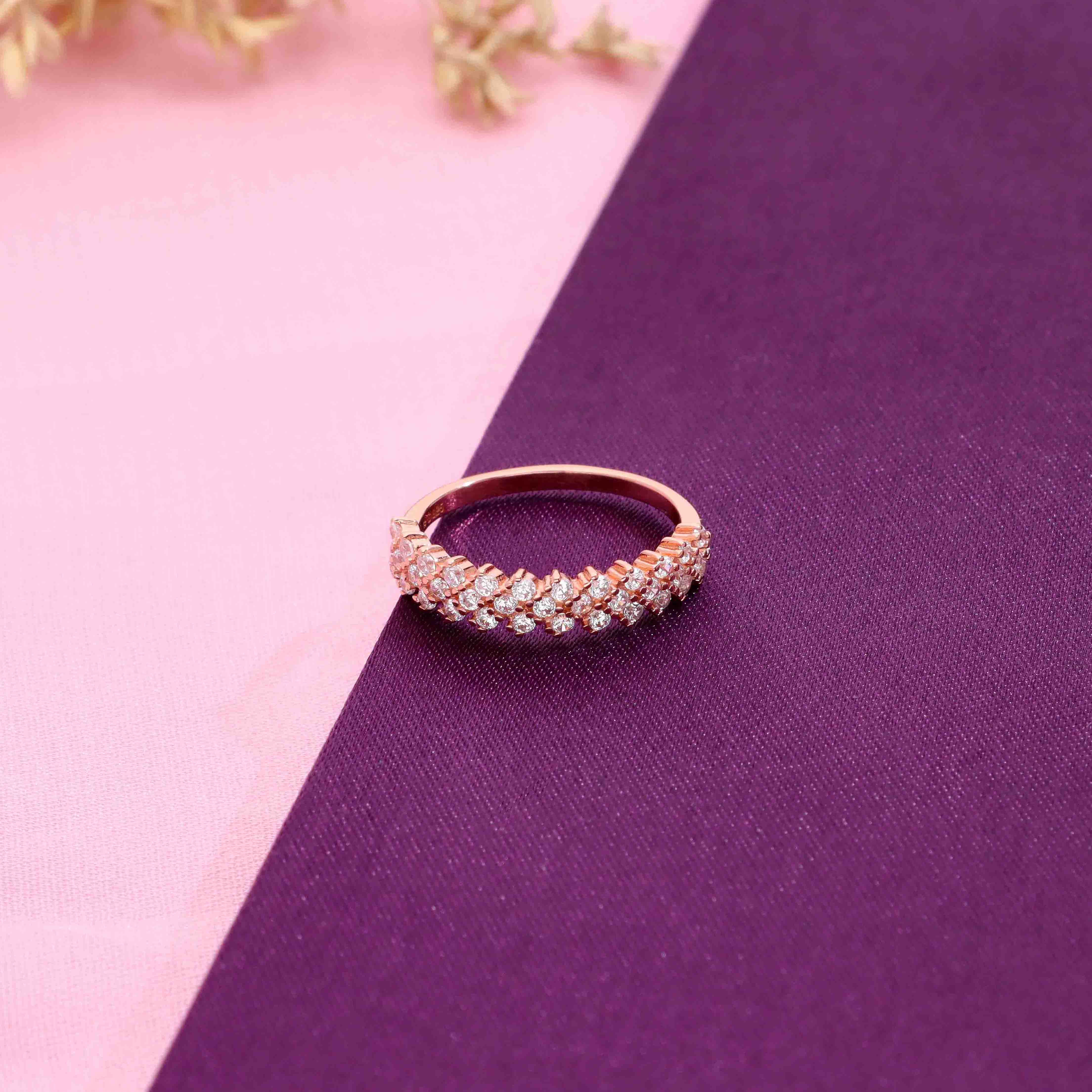 Minimalistic Studded Strands of Class Silver Ring - Image 8